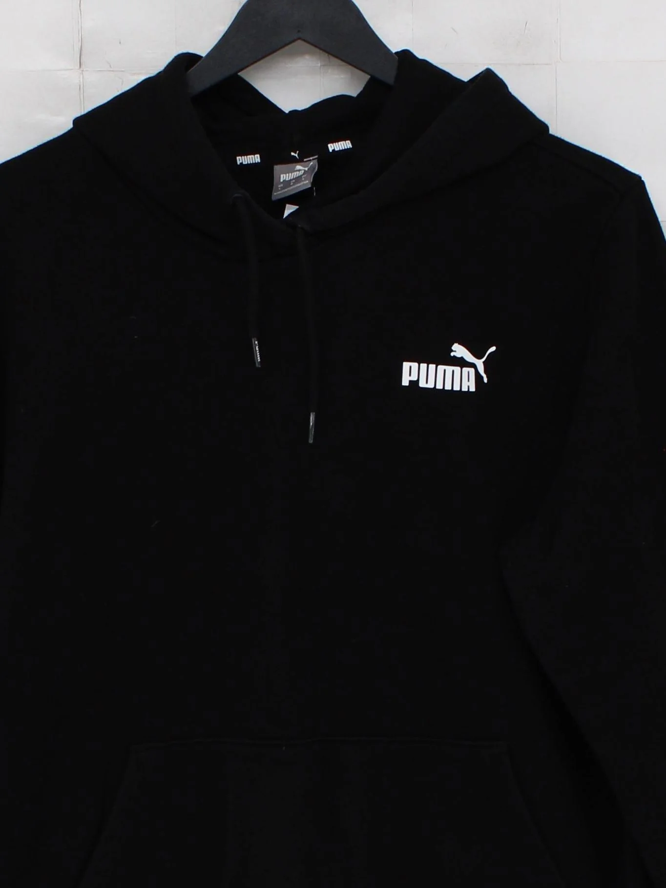 Puma Men's Hoodie L Black Cotton with Polyester, Elastane Pullover - Image 3