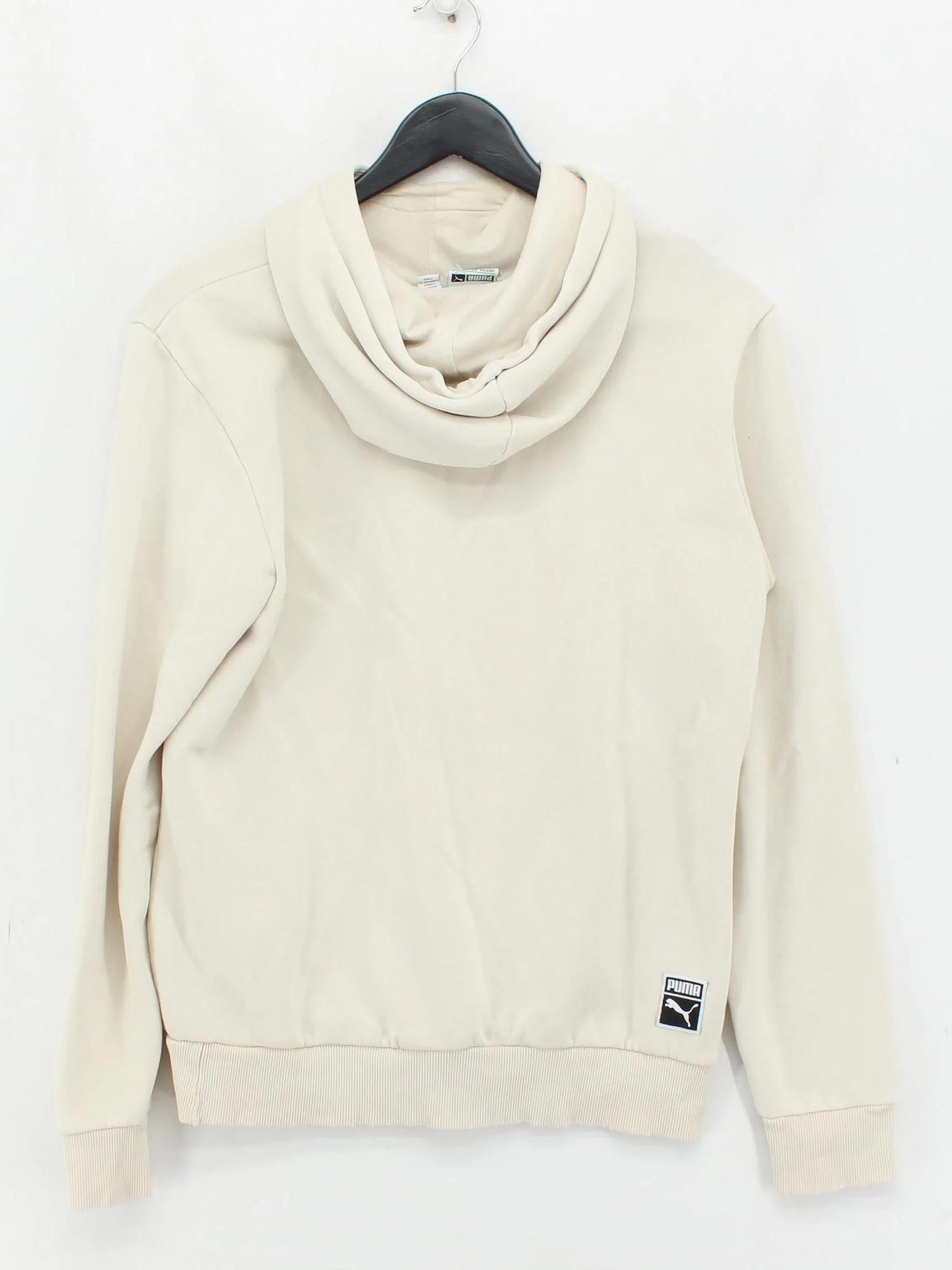 Puma Men's Hoodie S Cream Cotton with Polyester Pullover - Image 2