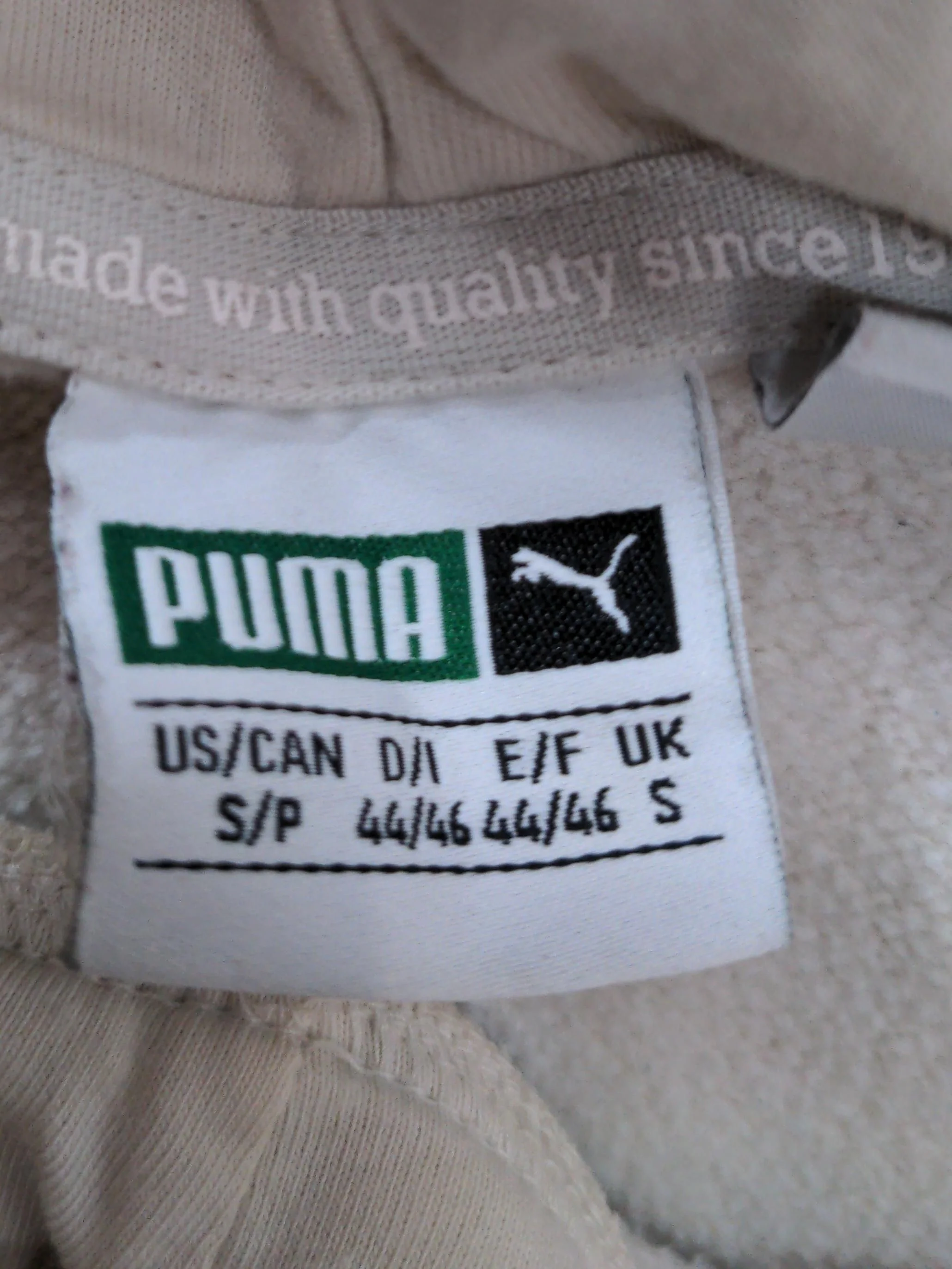 Puma Men's Hoodie S Cream Cotton with Polyester Pullover - Image 7