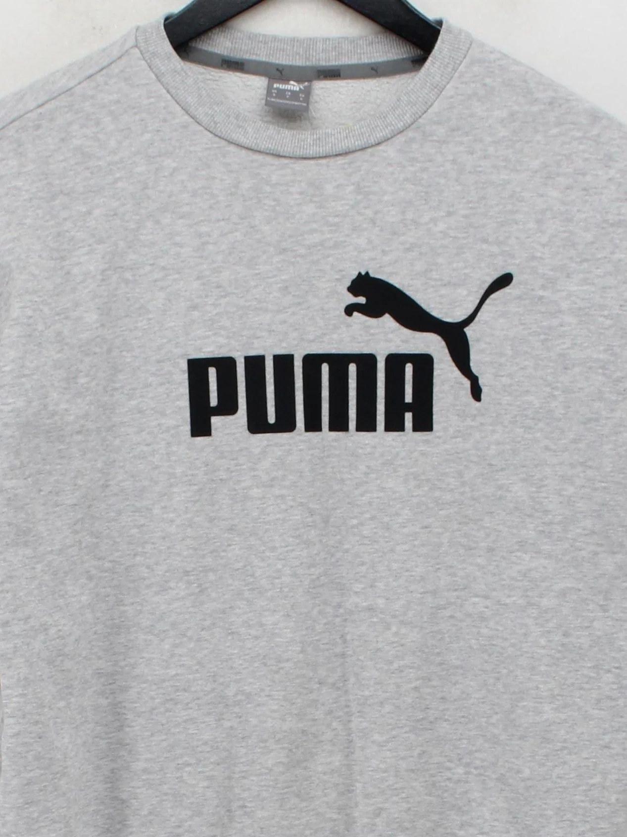 Puma Men's Hoodie S Grey Graphic Cotton with Polyester, Elastane Pullover - Image 3