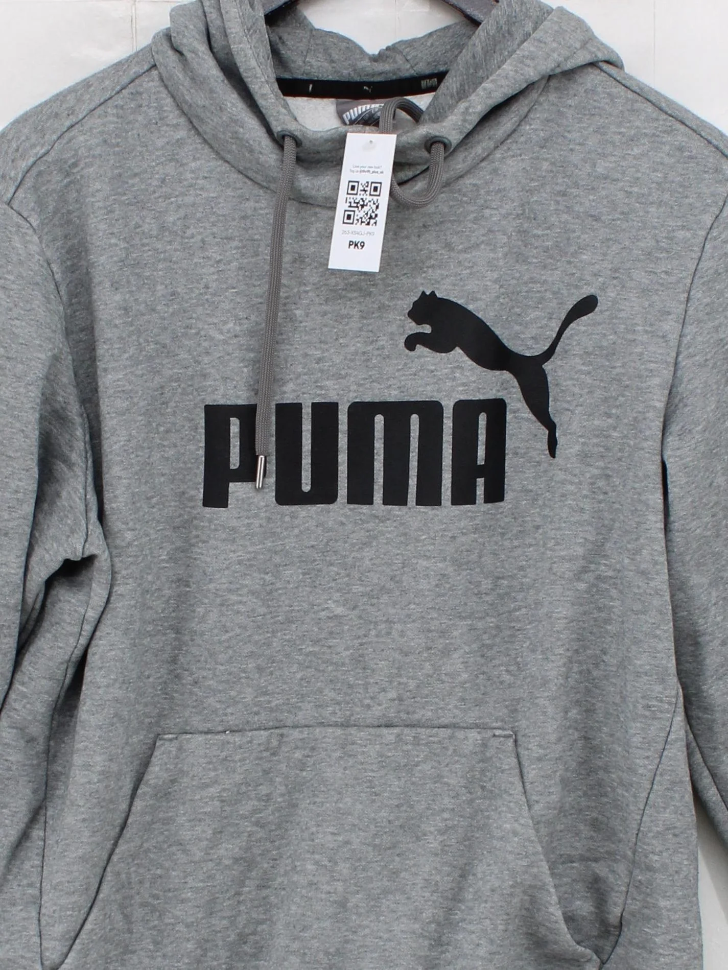 Puma Men's Hoodie S Grey Graphic Cotton with Polyester Pullover - Image 3