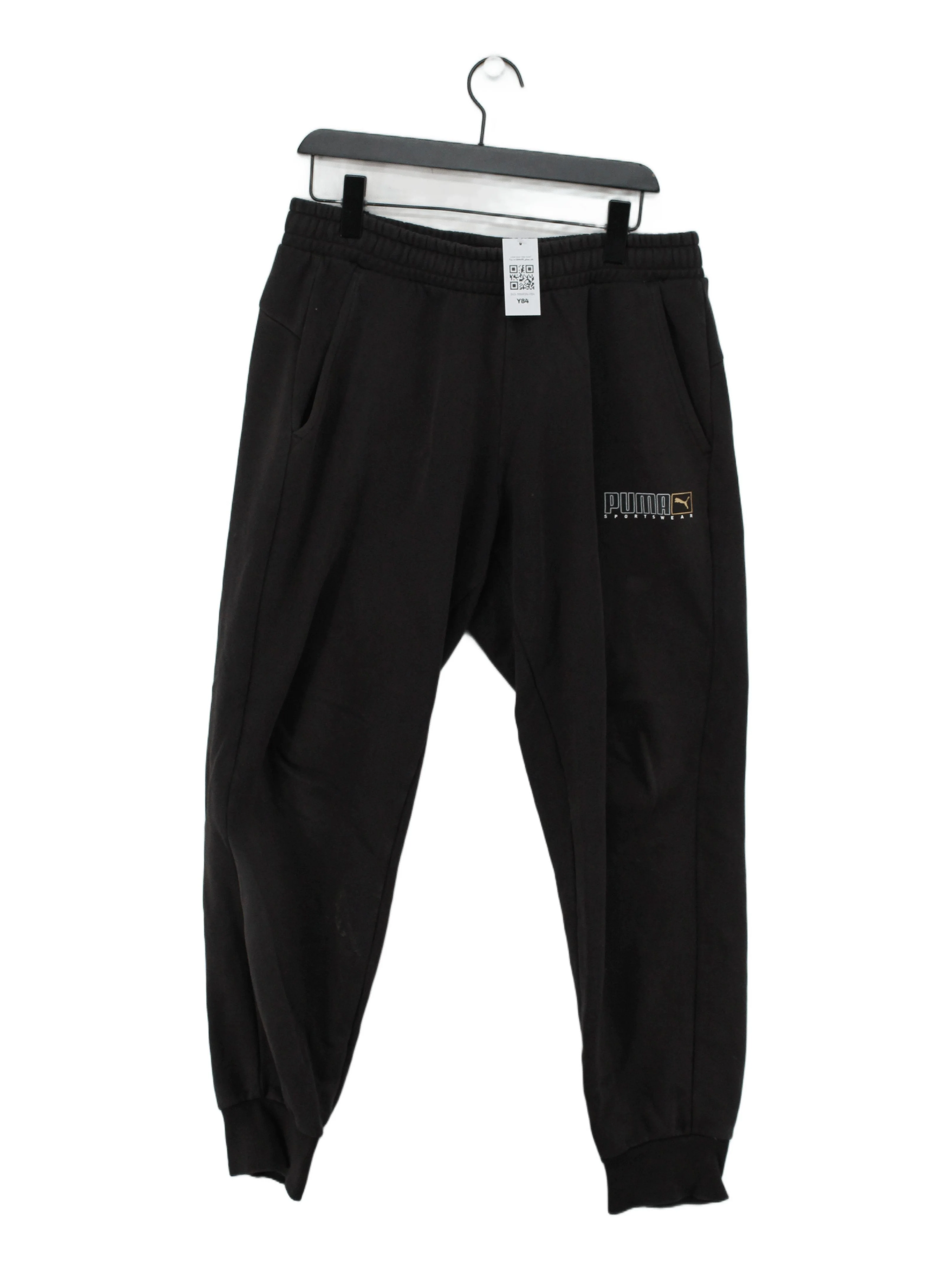 Puma Men's Sports Bottoms L Black Cotton with Polyester, Elastane Sweatpants