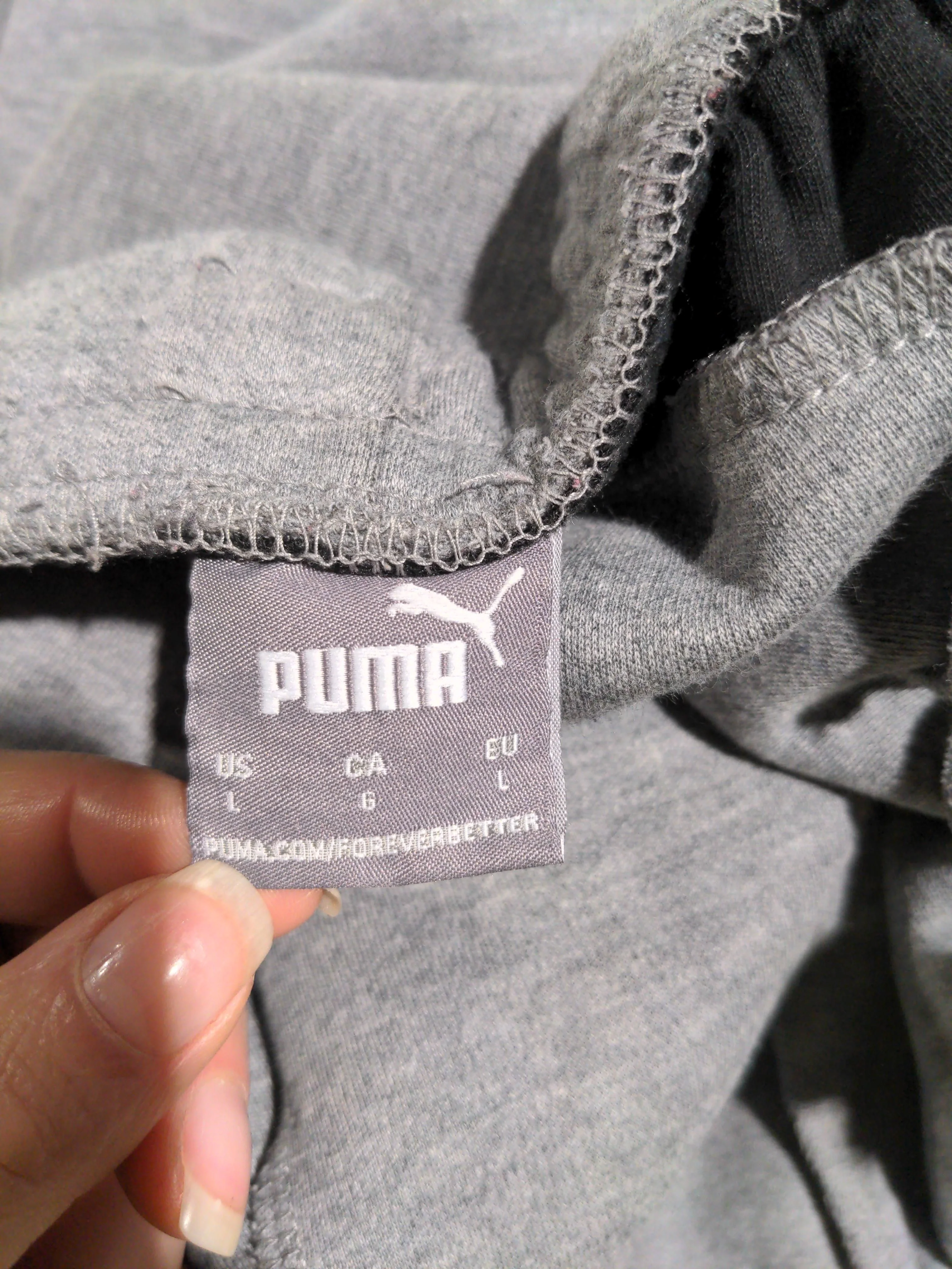 Puma Men's Sports Bottoms L Grey 100% Cotton Sweatpants - Image 5