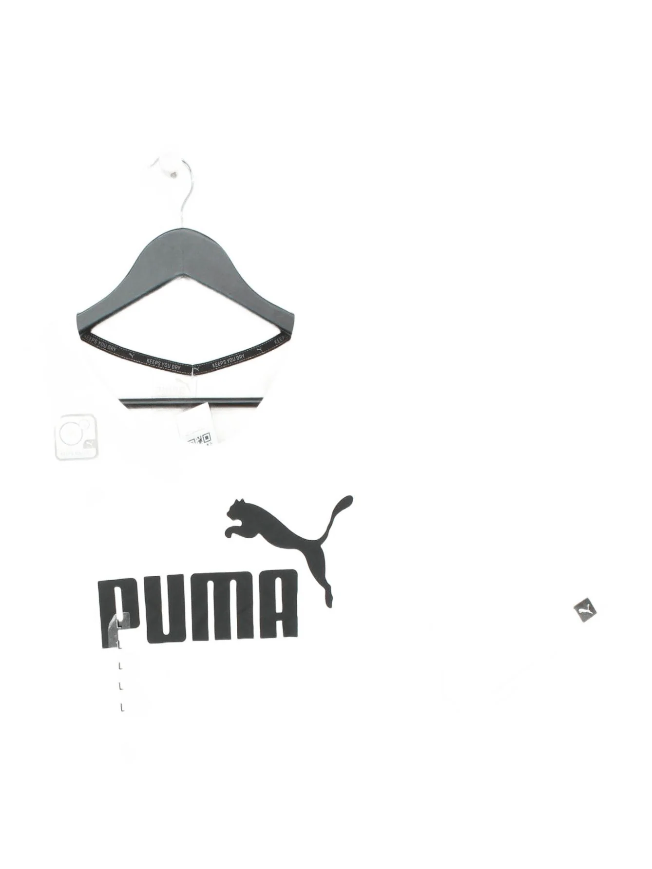 Puma Men's T-Shirt L White Graphic 100% Polyester Basic
