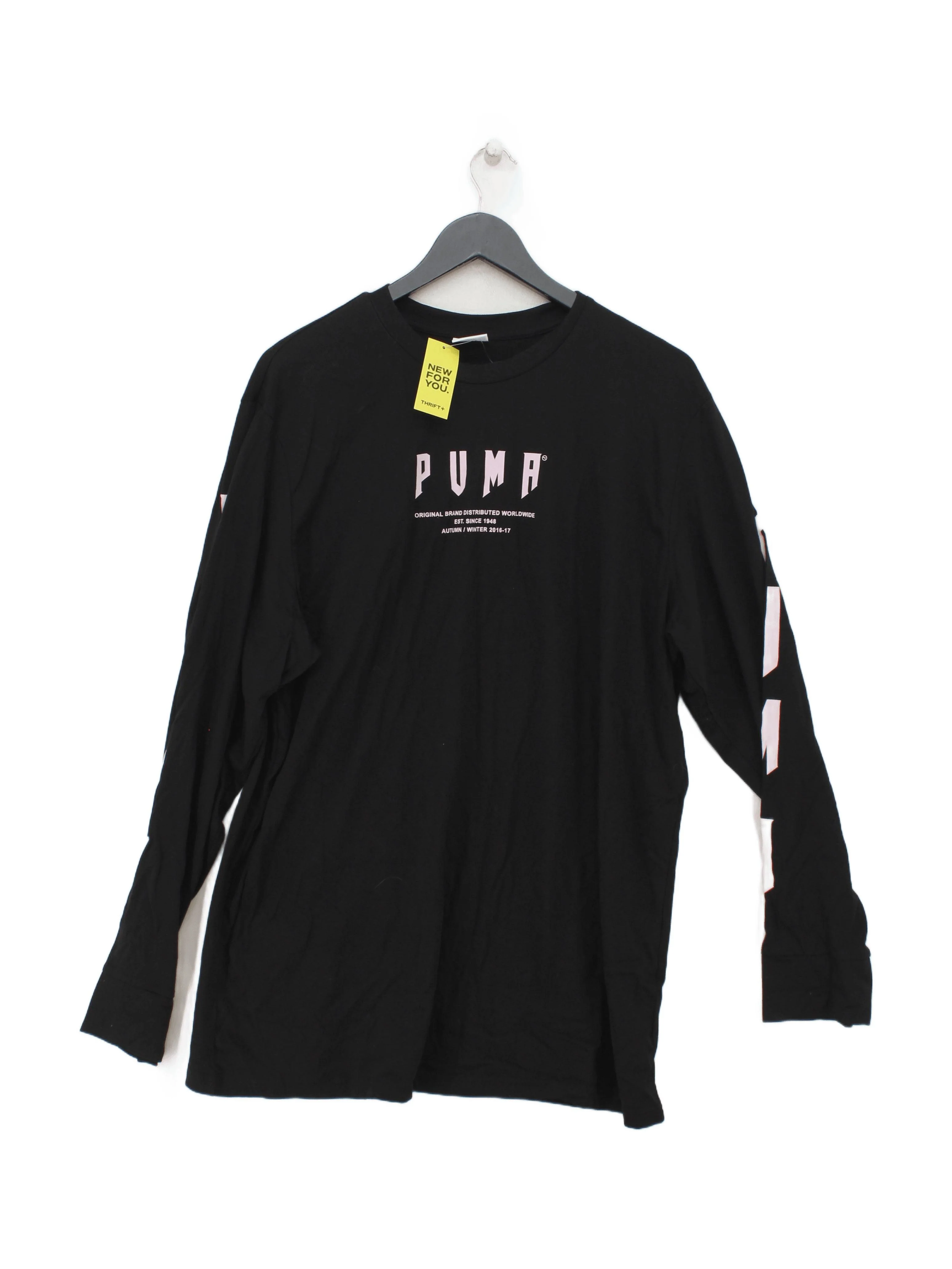 Puma Men's T-Shirt M Black Graphic 100% Cotton Basic