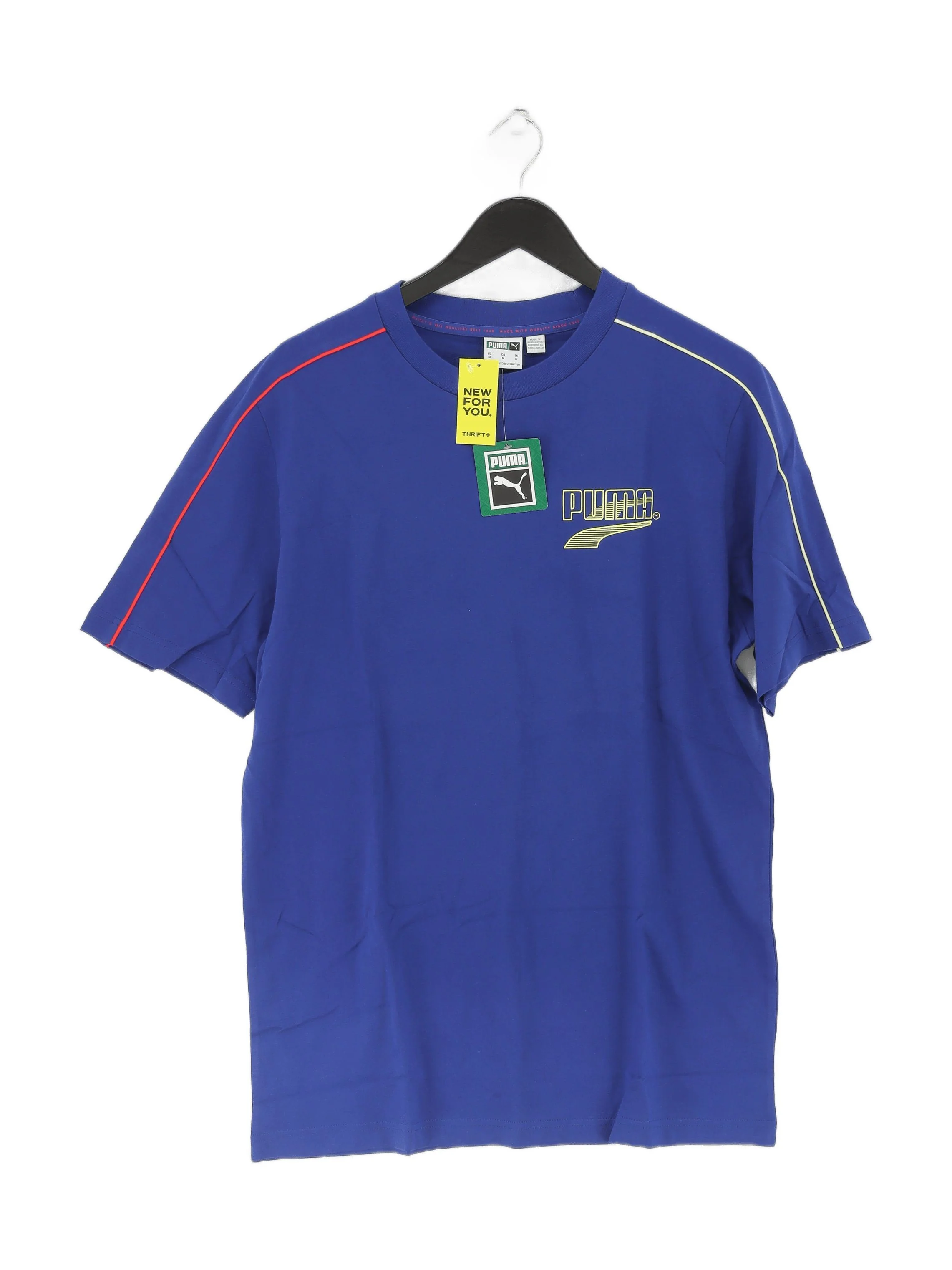 Puma Men's T-Shirt M Blue Cotton with Polyester Crew Neck Basic New with tags