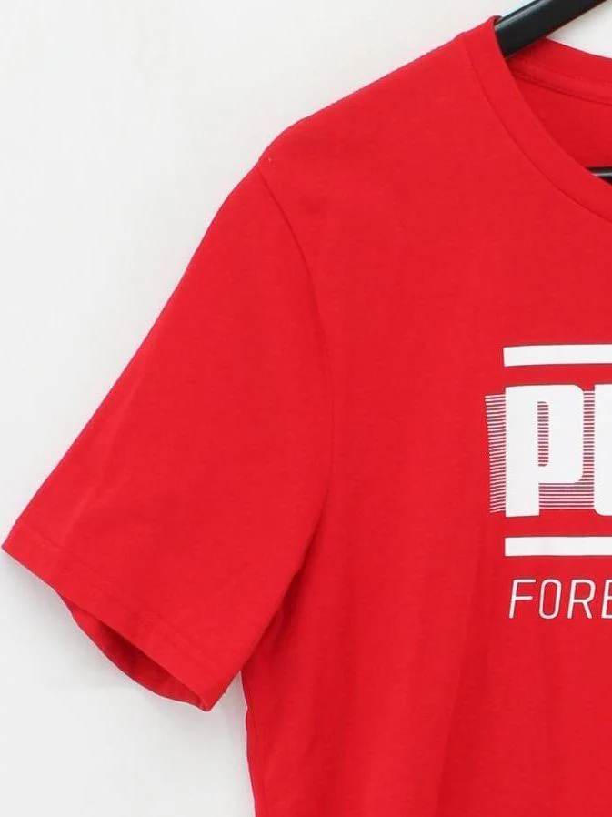 Puma Men's T-Shirt M Red Graphic 100% Cotton Basic - Image 4
