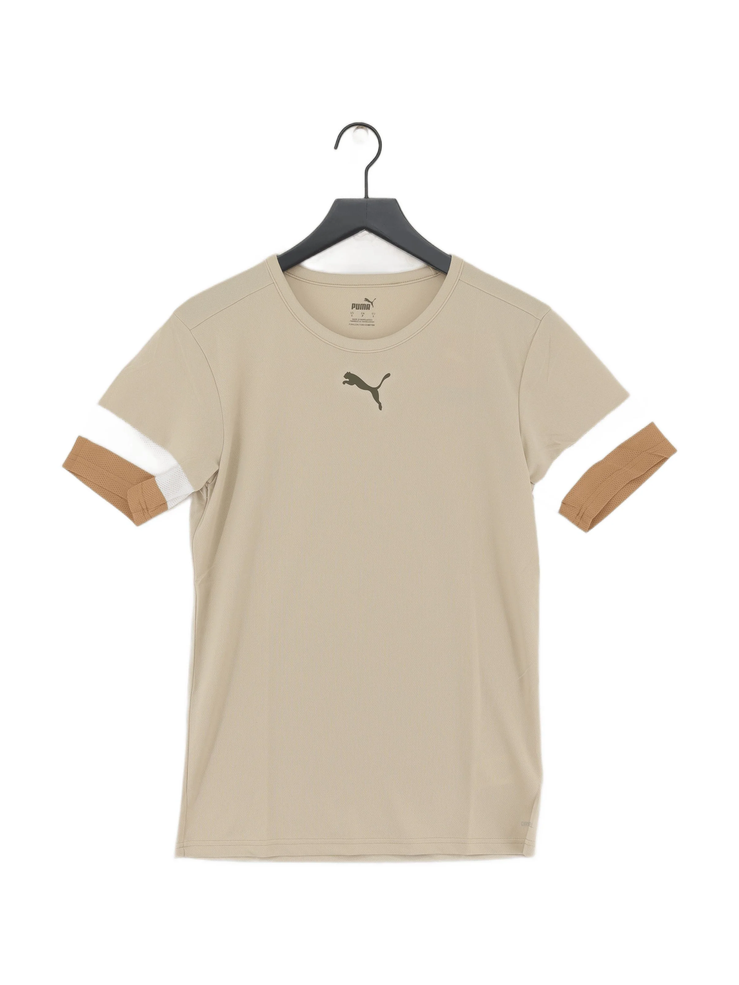 Puma Men's T-Shirt S Tan 100% Polyester Crew Neck Basic New with tags