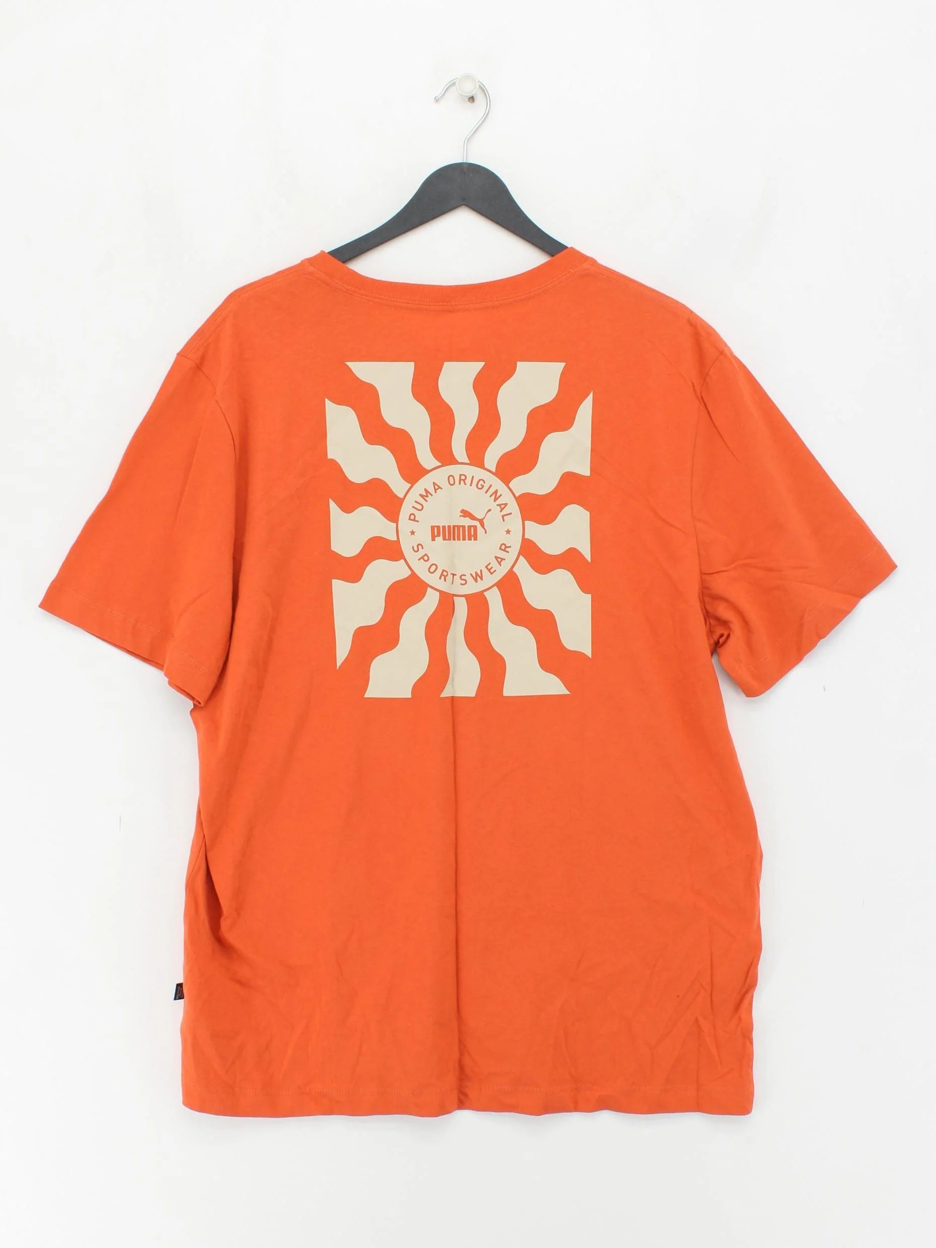 Puma Men's T-Shirt XL Orange Graphic 100% Cotton Basic - Image 2