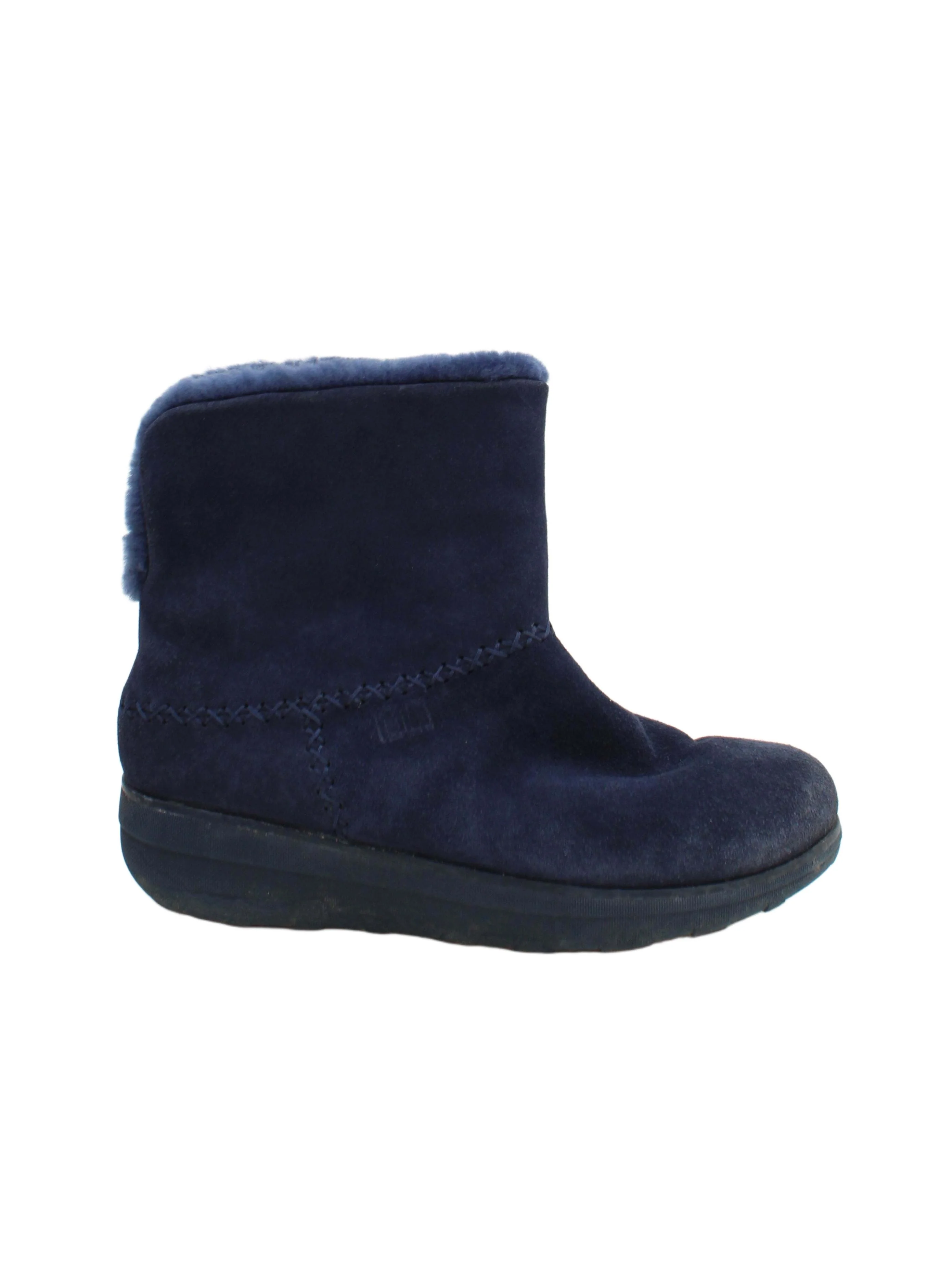 Puma Women's Boots UK 5 Blue Suede with Faux Fur Combat