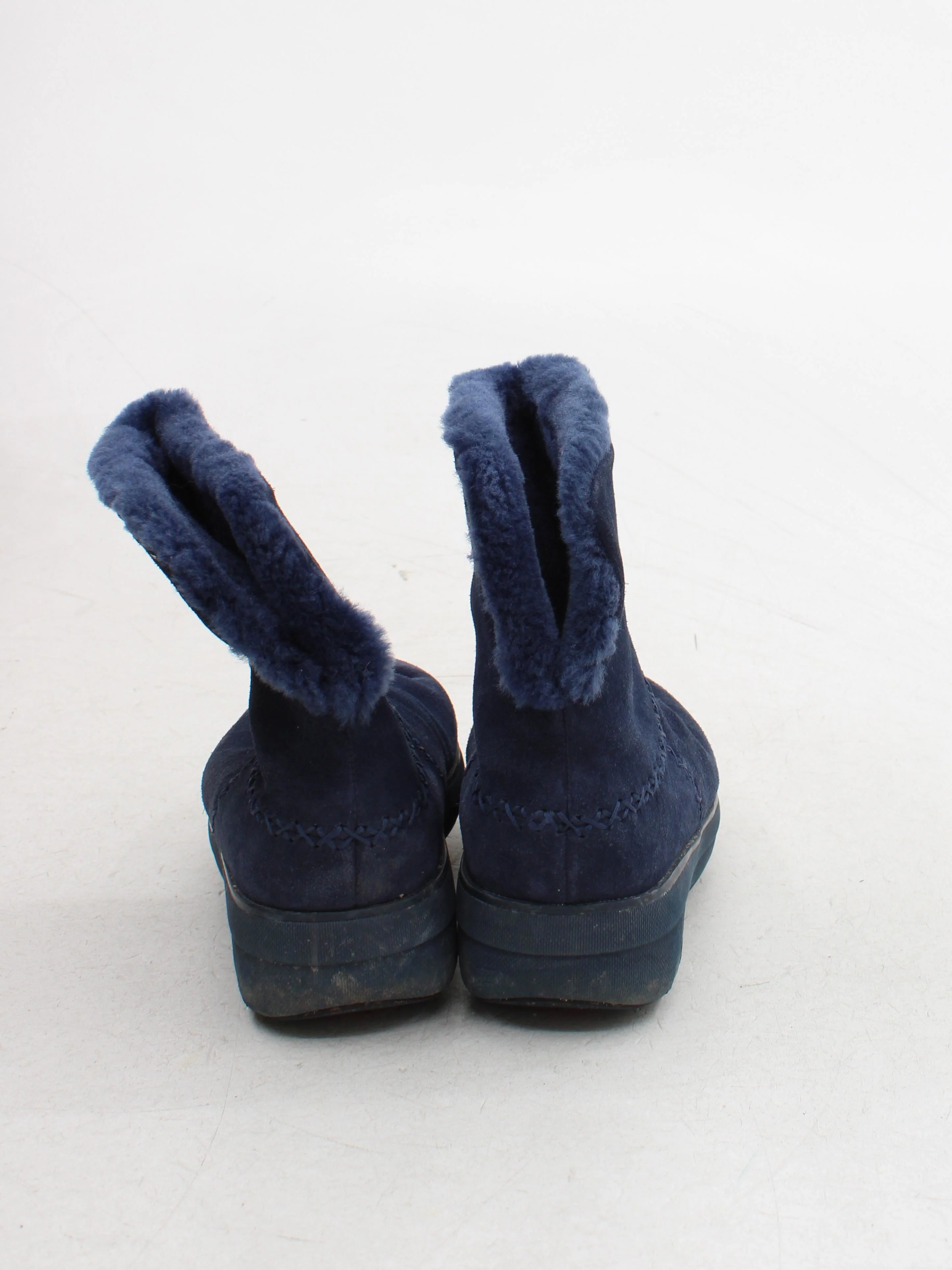 Puma Women's Boots UK 5 Blue Suede with Faux Fur Combat - Image 3