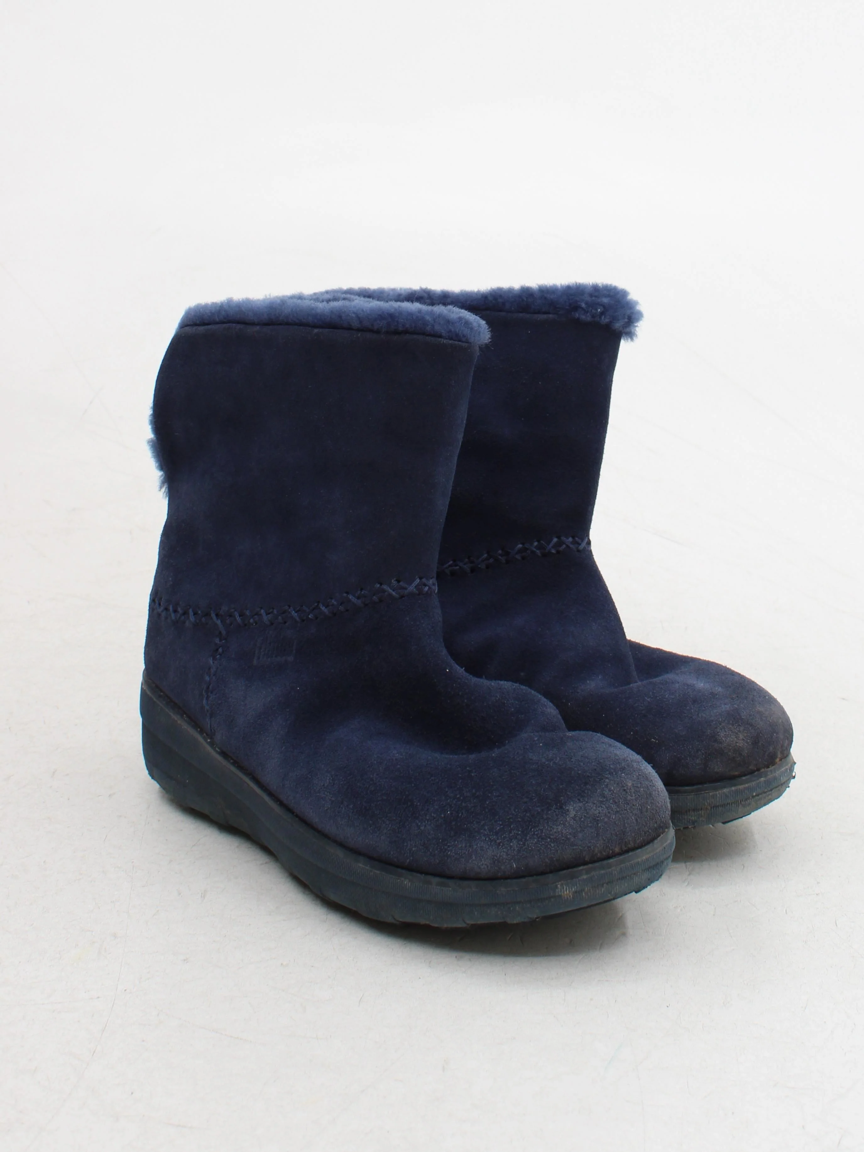 Puma Women's Boots UK 5 Blue Suede with Faux Fur Combat - Image 4