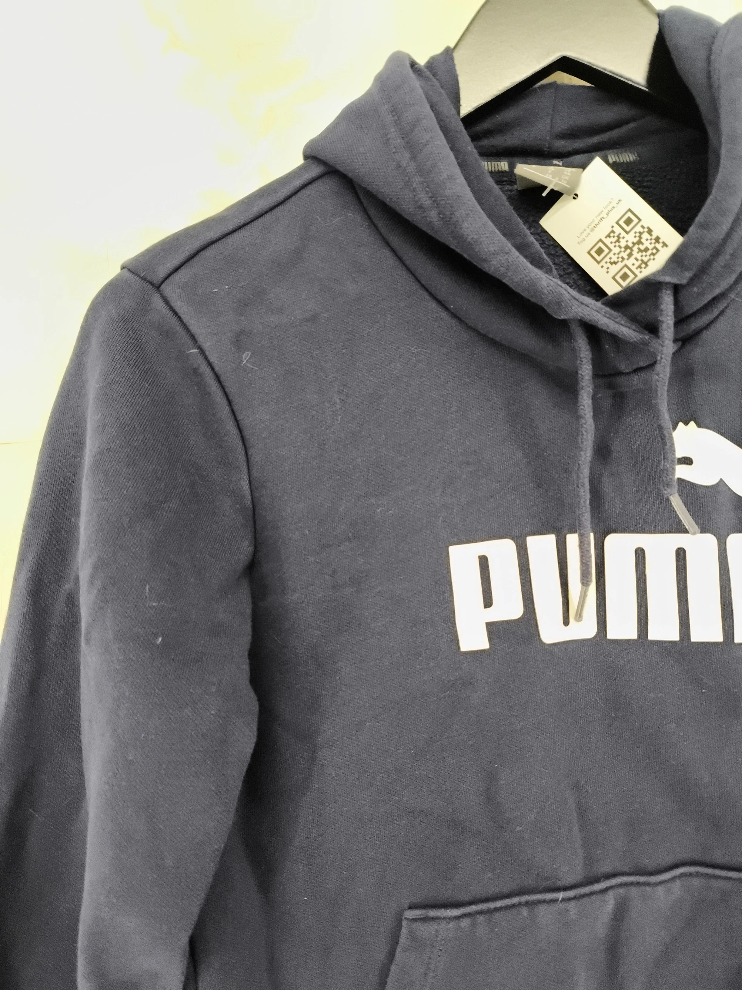 Puma Women's Hoodie S Blue Graphic 100% Cotton Pullover - Image 5