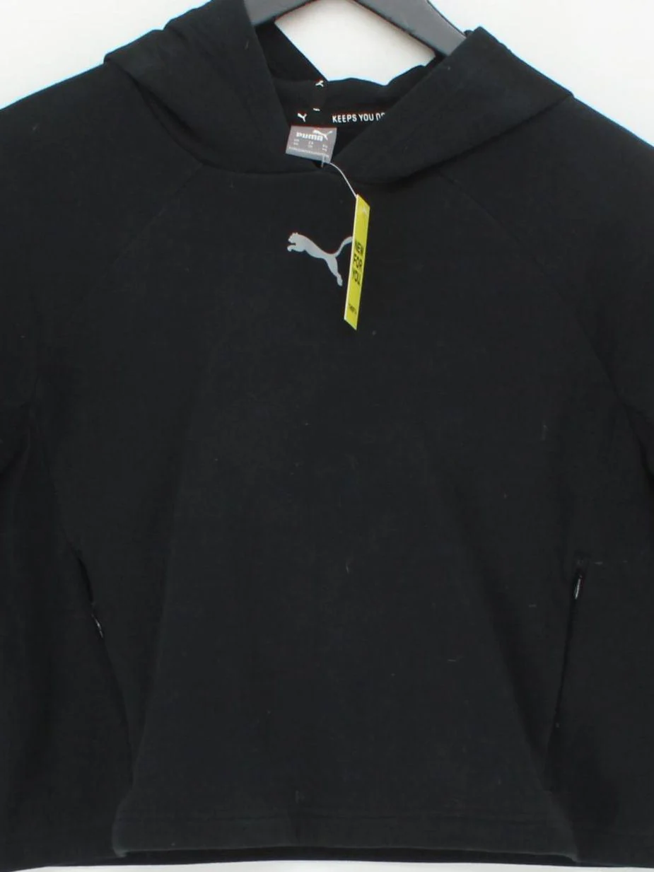 Puma Women's Hoodie XS Black Cotton with Polyester Pullover - Image 3