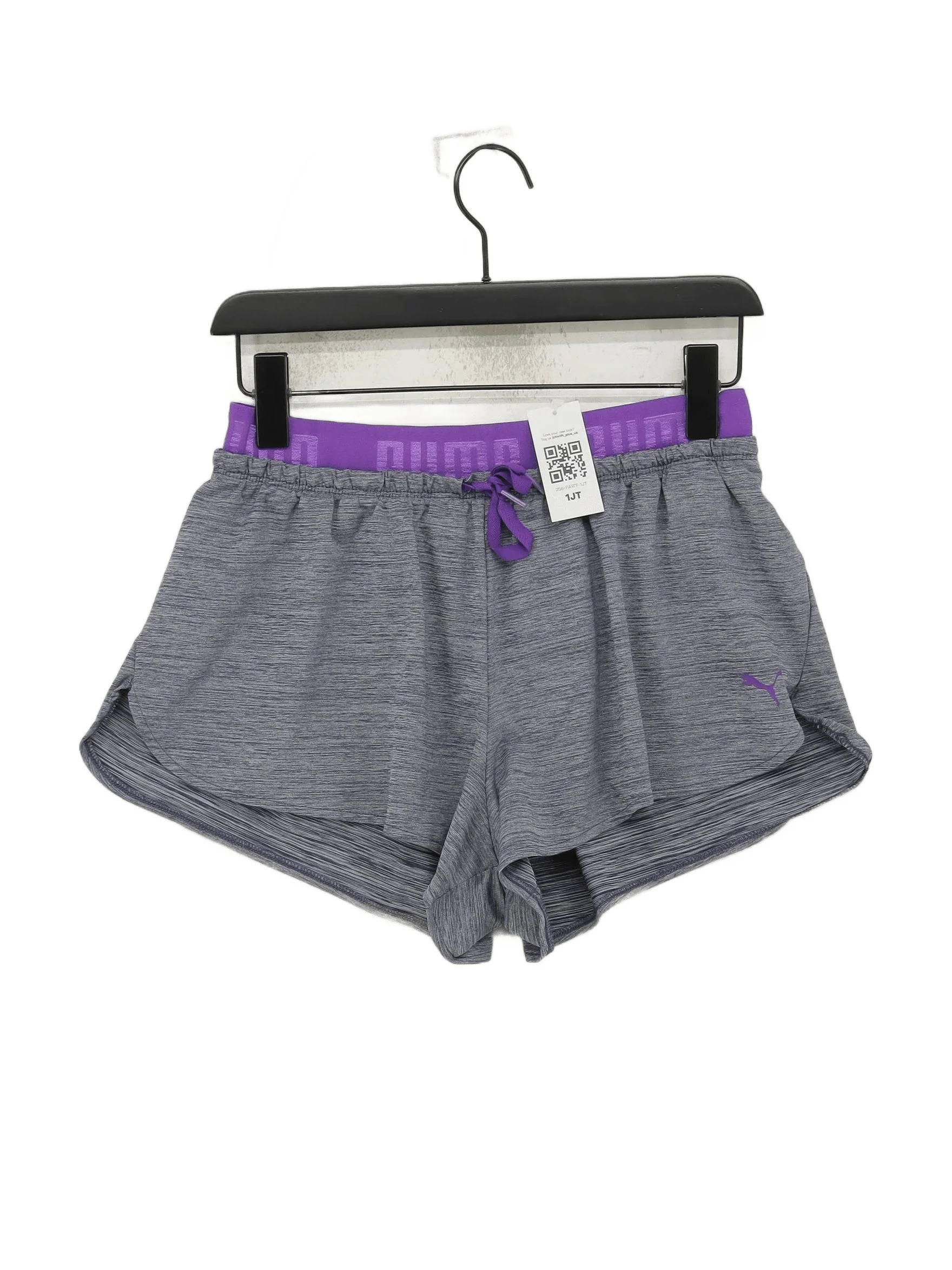 Puma Women's Shorts M Grey Polyester with Elastane, Nylon Sweat