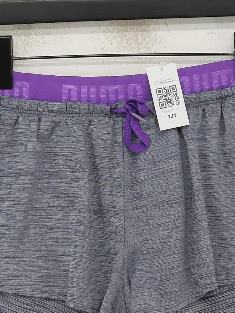 Puma Women's Shorts M Grey Polyester with Elastane, Nylon Sweat - Image 3