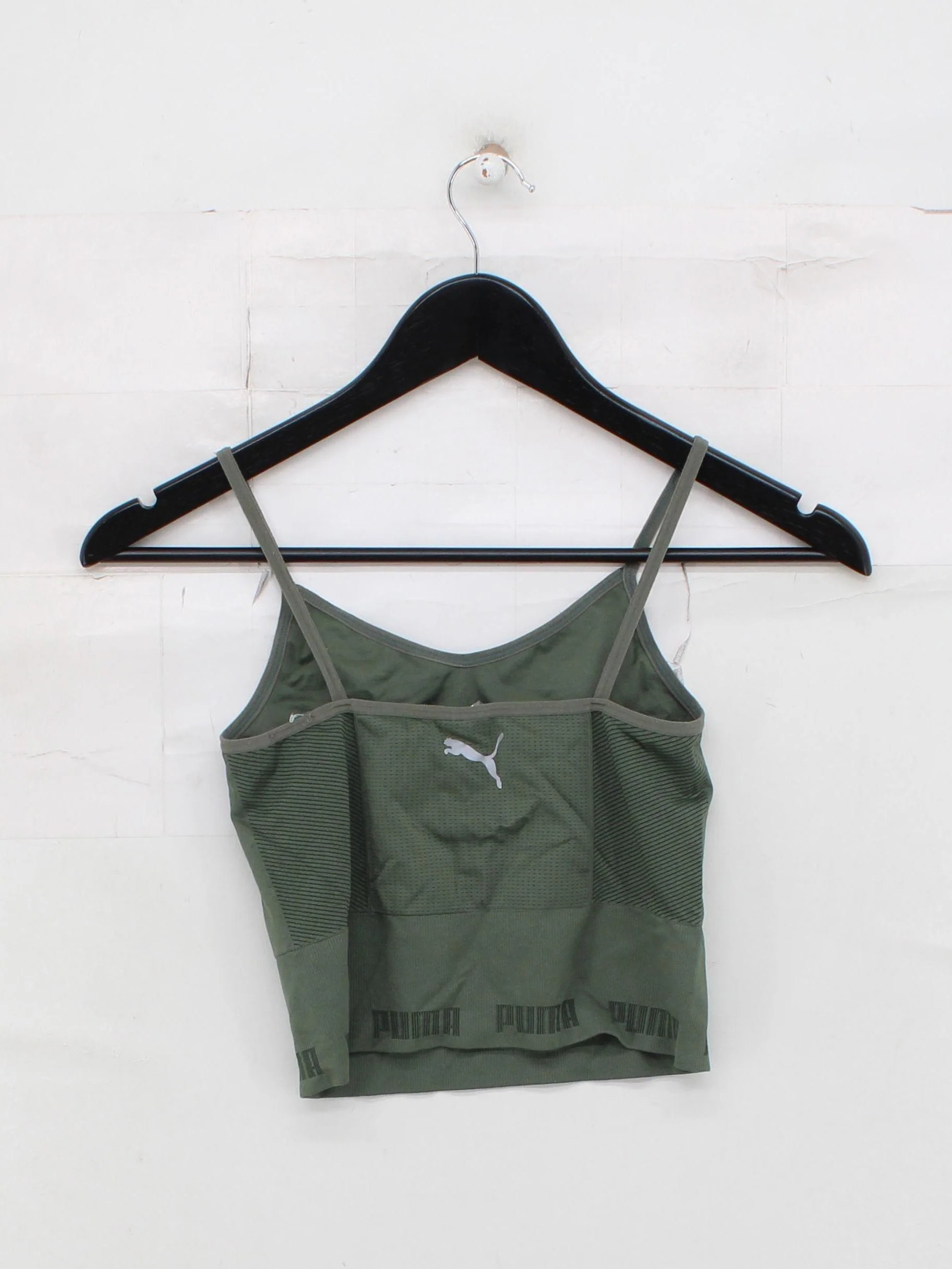 Puma Women's T-Shirt M Green Nylon with Elastane Sleeveless Basic - Image 2
