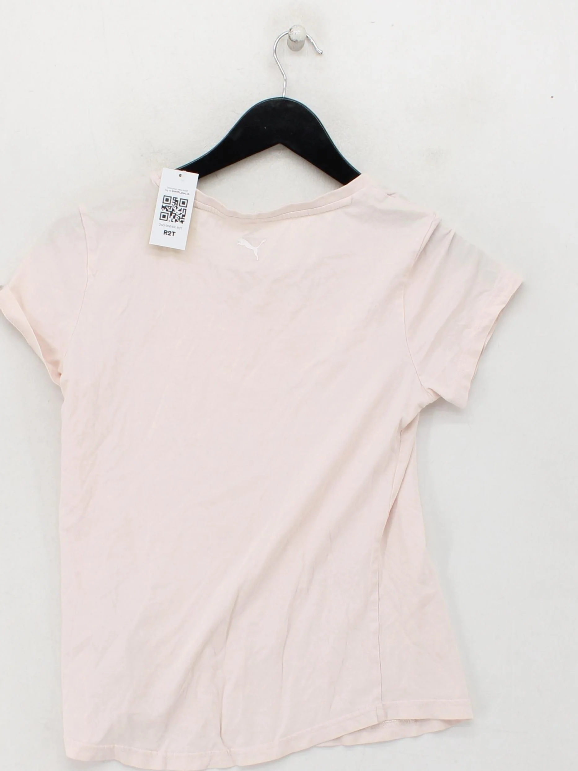 Puma Women's T-Shirt M Pink Cotton with Elastane Basic - Image 2