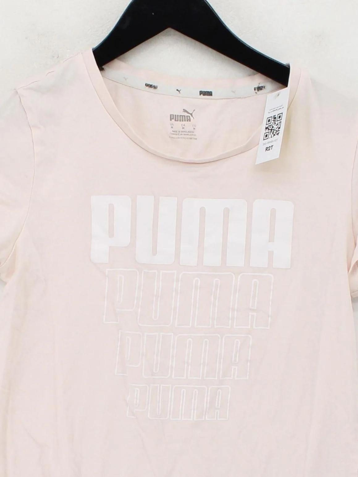 Puma Women's T-Shirt M Pink Cotton with Elastane Basic - Image 3
