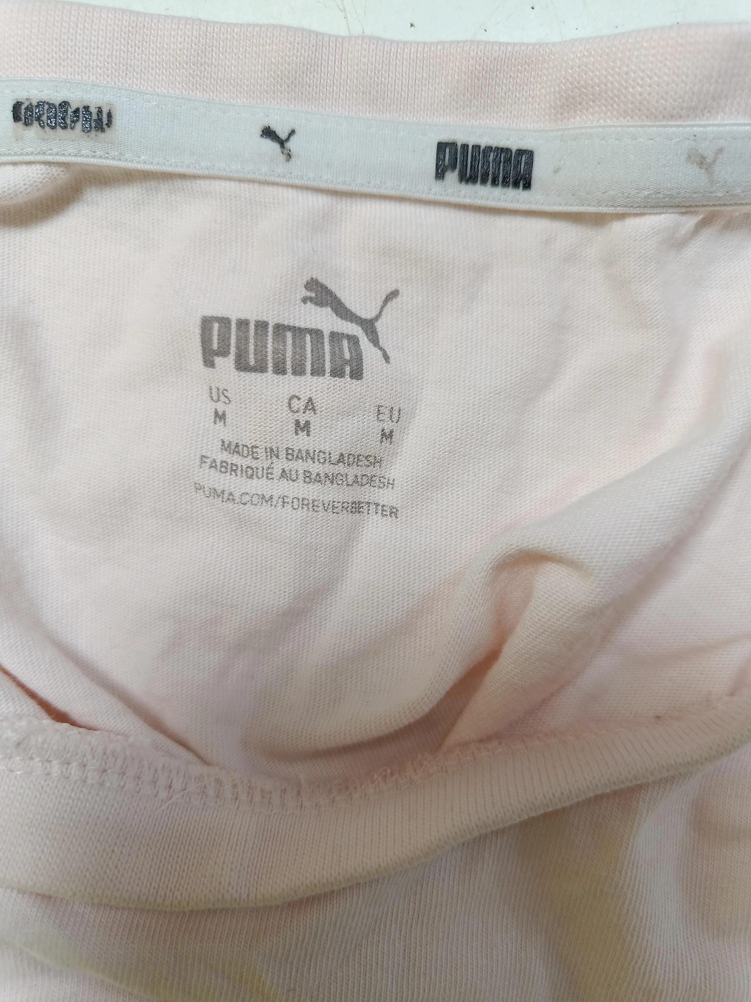 Puma Women's T-Shirt M Pink Cotton with Elastane Basic - Image 5