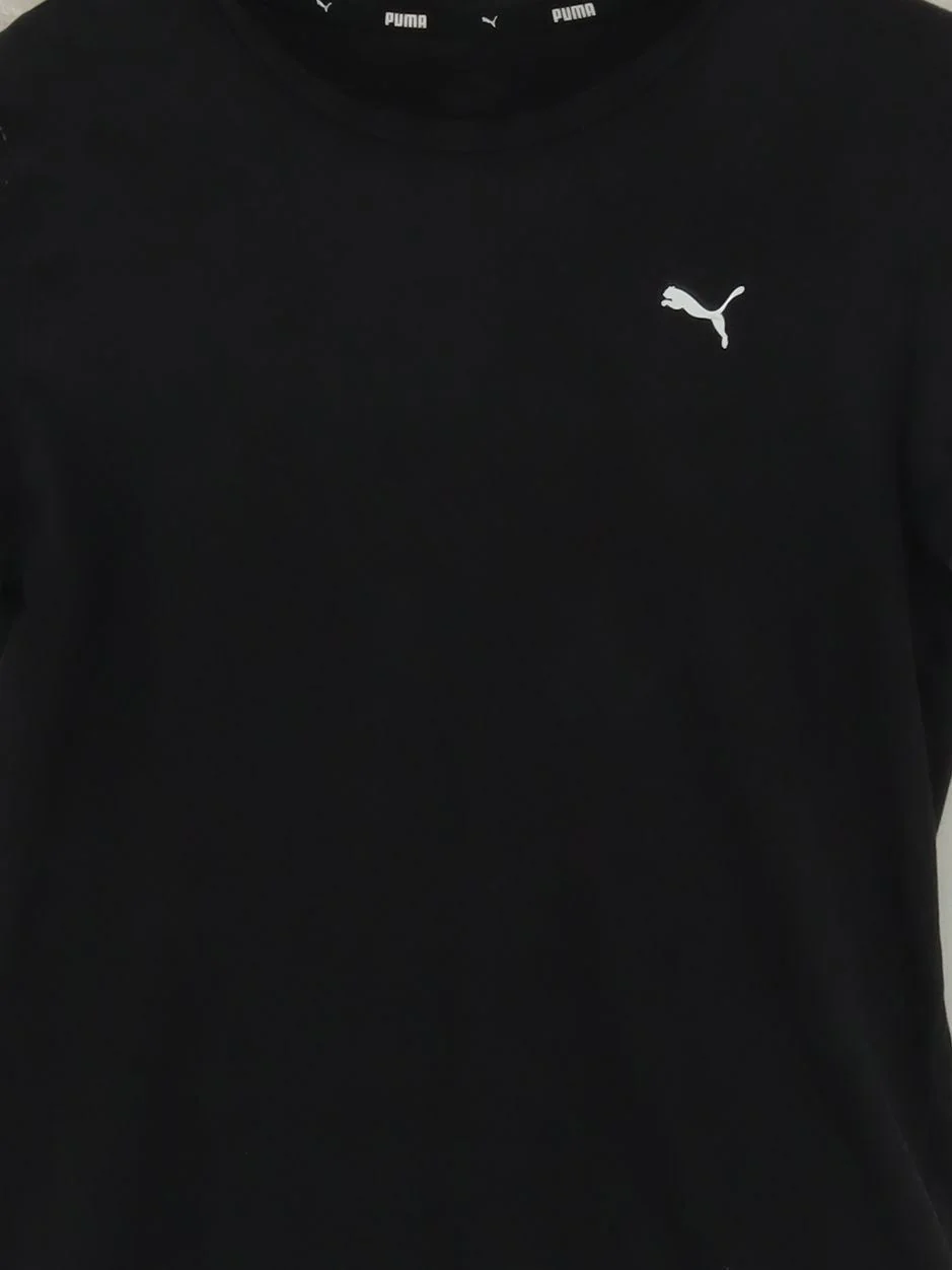 Puma Women's T-Shirt S Black 100% Cotton Short Sleeve Round Neck Basic - Image 3