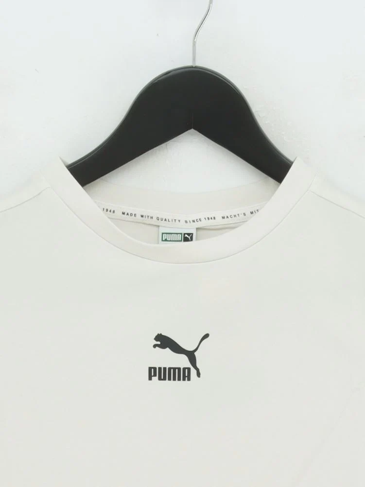 Puma Women's Top S White Cotton with Elastane Cropped New with tags - Image 3