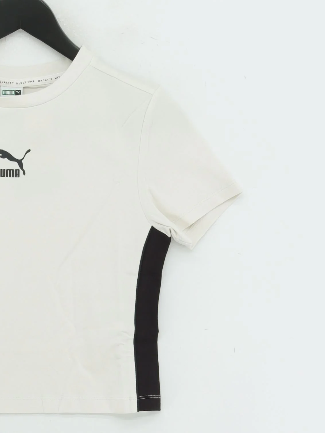 Puma Women's Top S White Cotton with Elastane Cropped New with tags - Image 4