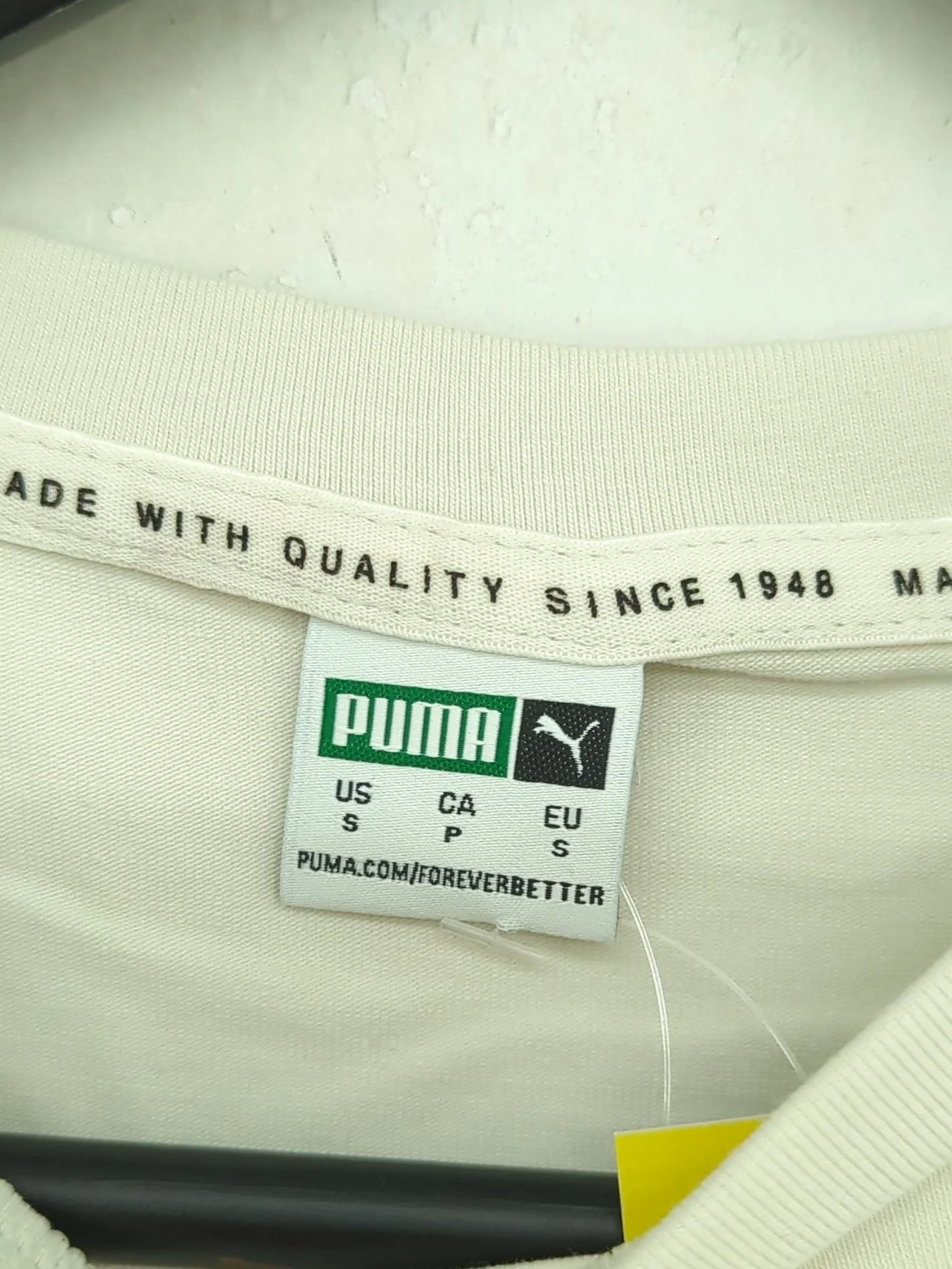 Puma Women's Top S White Cotton with Elastane Cropped New with tags - Image 5