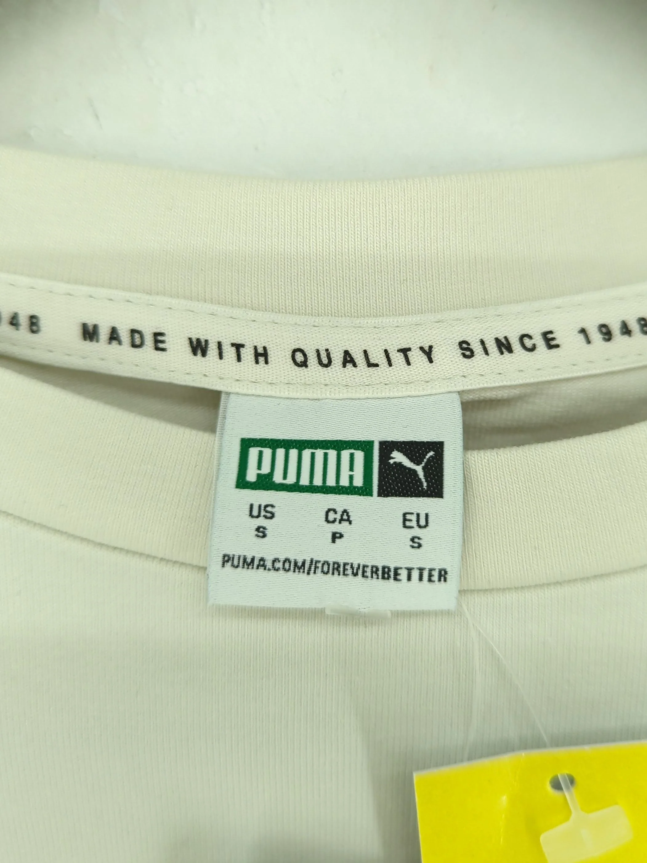 Puma Women's Top S White Cotton with Elastane Cropped New with tags - Image 5