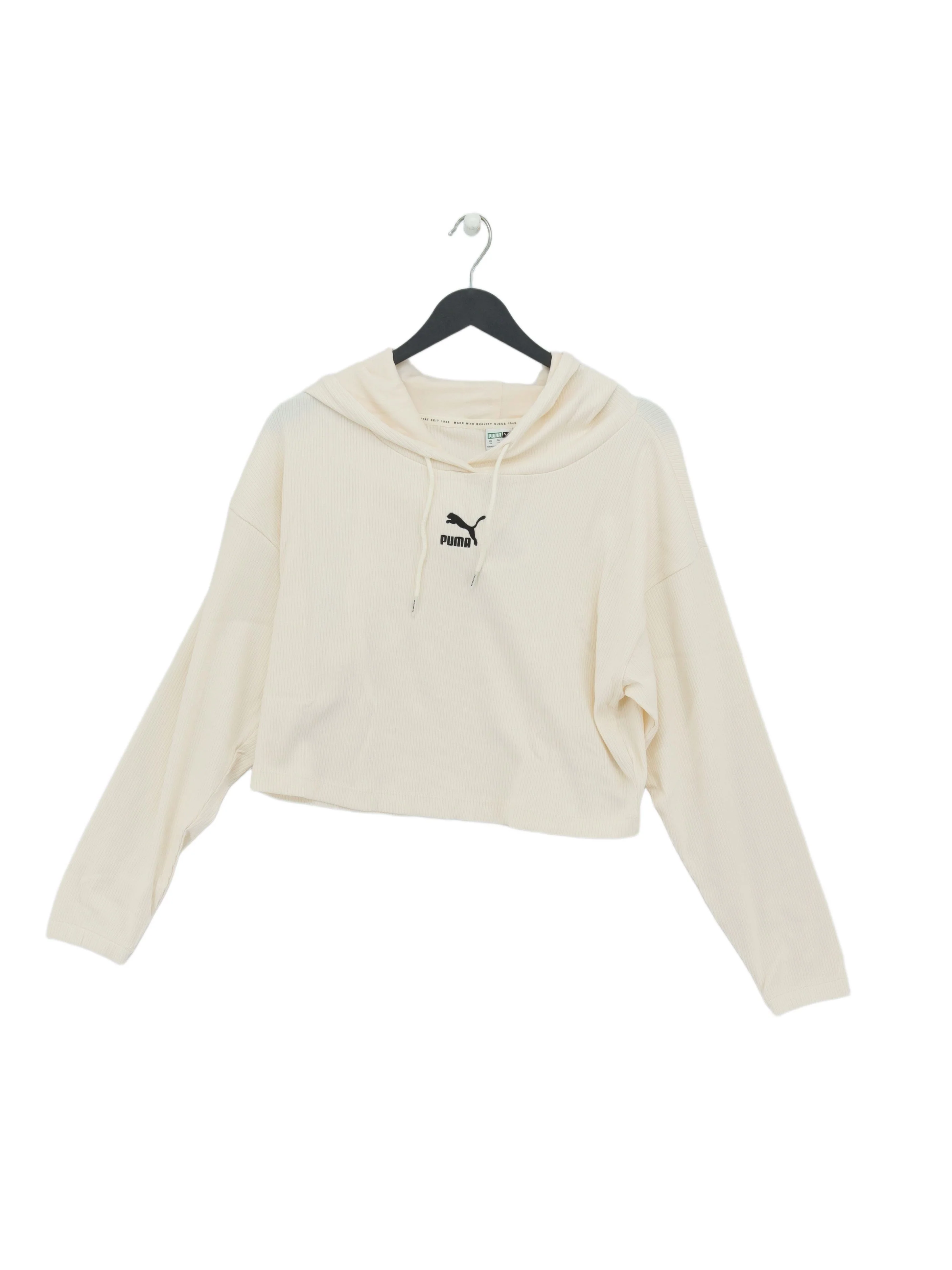 Puma Women's Top XS Cream Cotton with Elastane, Polyester Cropped New with tags