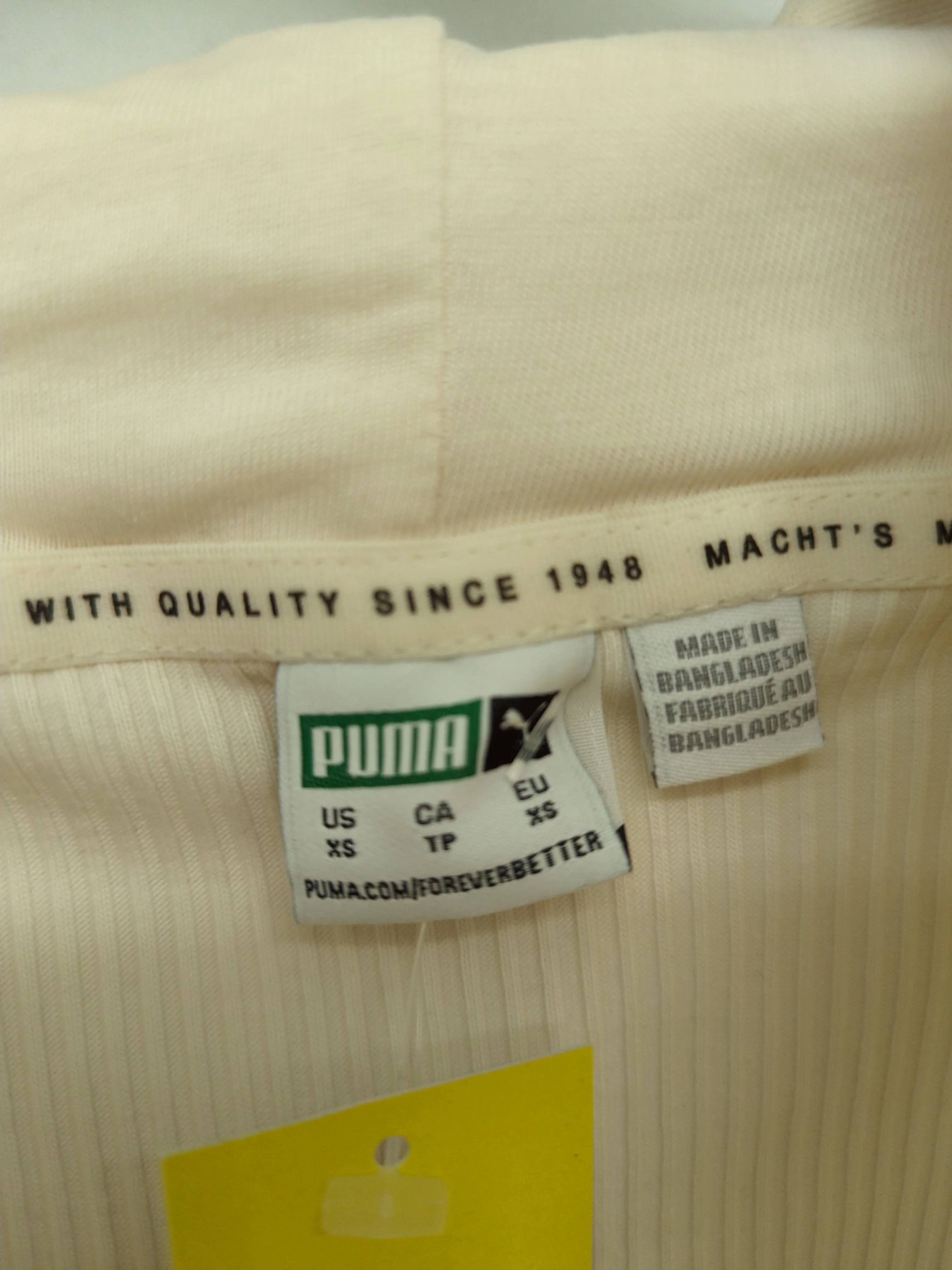 Puma Women's Top XS Cream Cotton with Elastane, Polyester Cropped New with tags - Image 5
