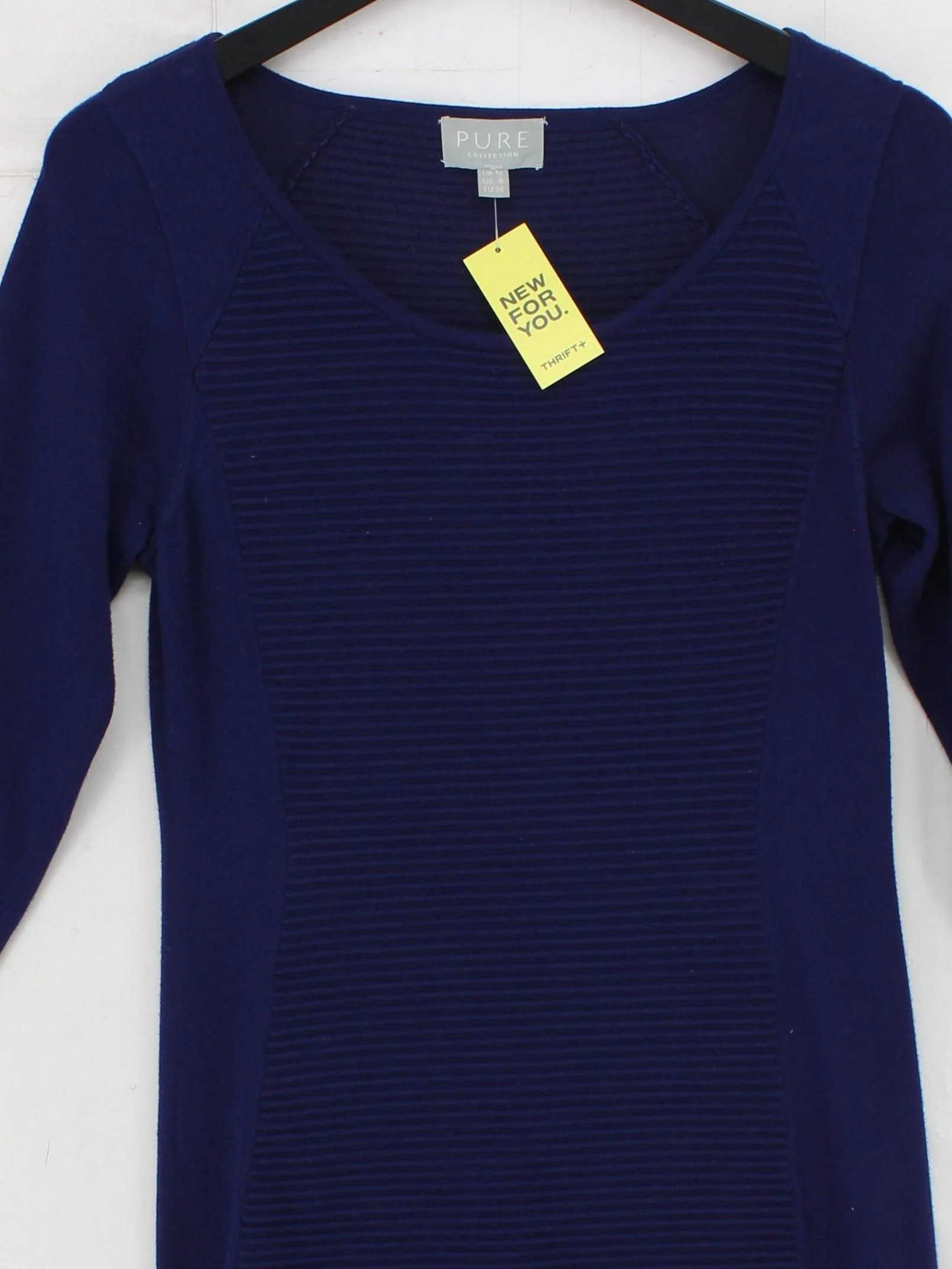 Pure Collection Bodycon Midi Dress UK12 in Blue - Image 3