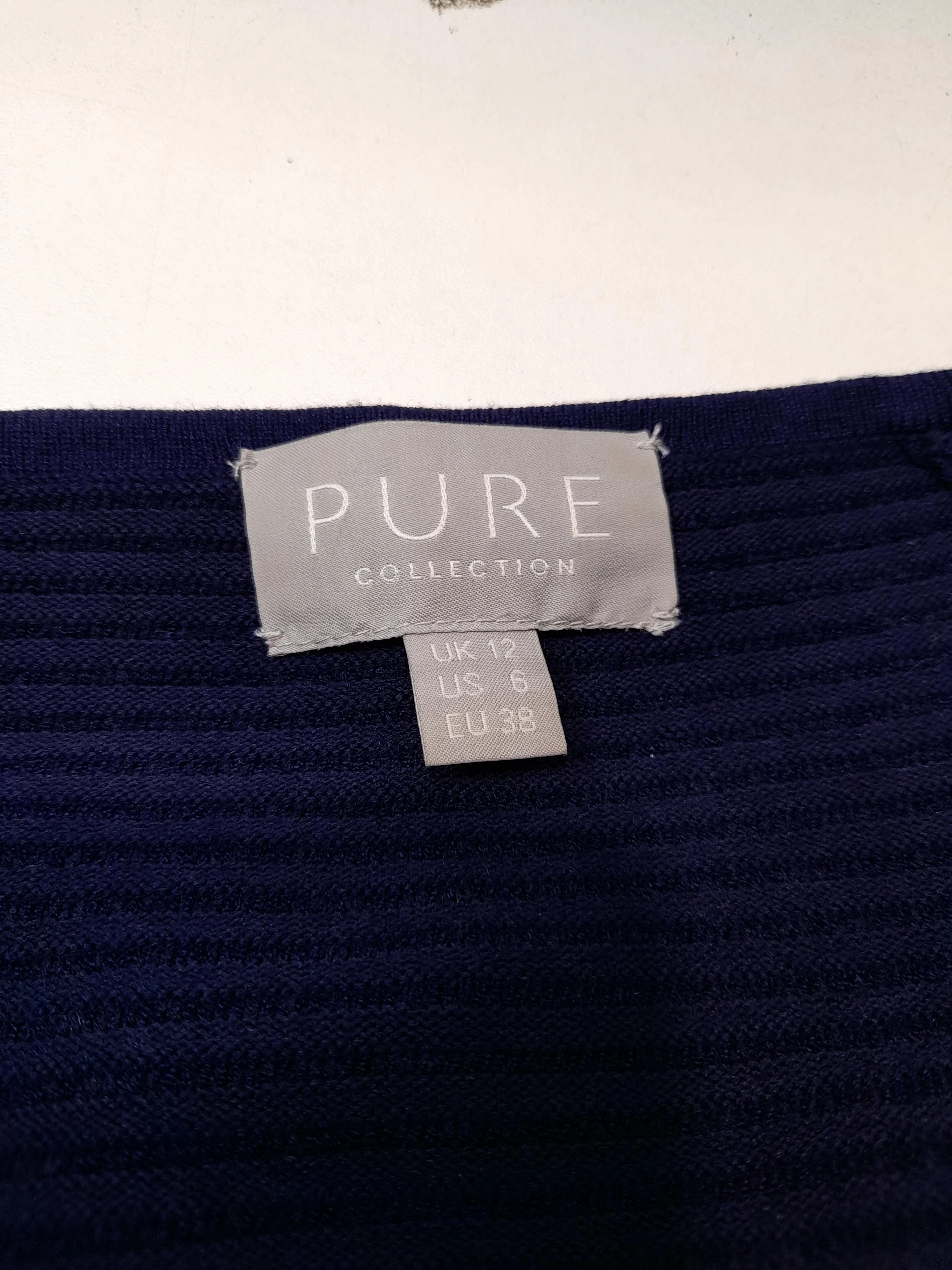 Pure Collection Bodycon Midi Dress UK12 in Blue - Image 6