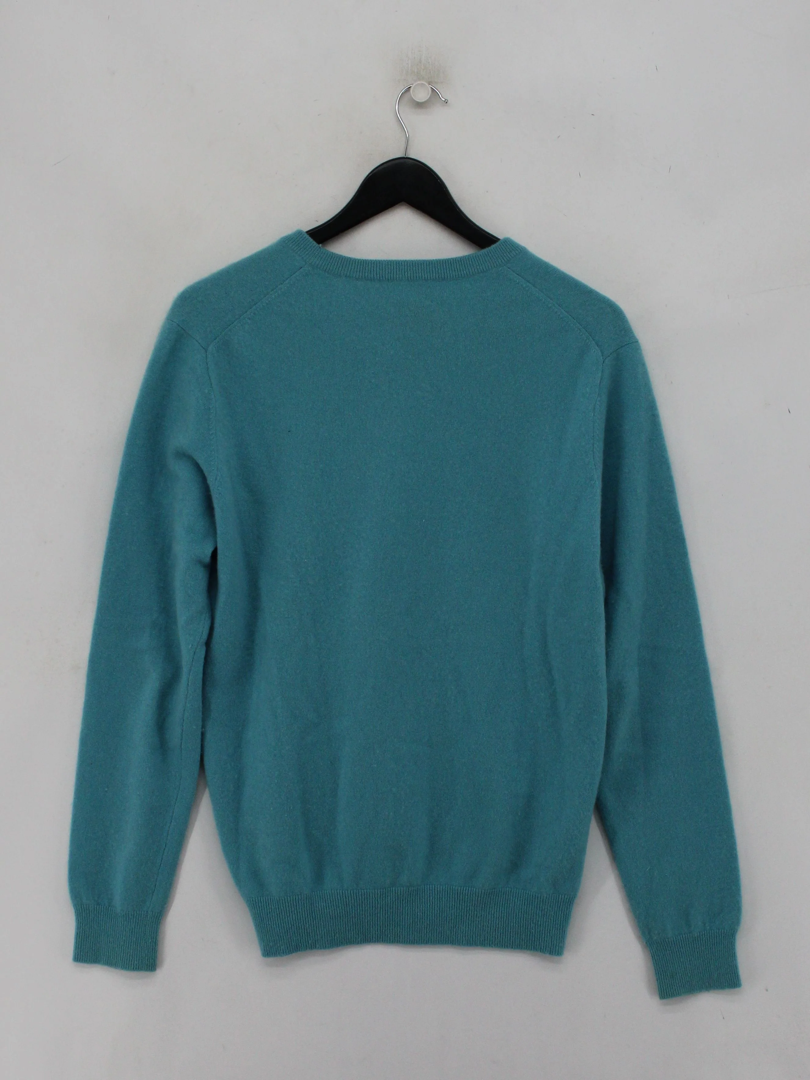 Pure Collection Men's Jumper M Blue 100% Cashmere V-Neck Pullover - Image 2