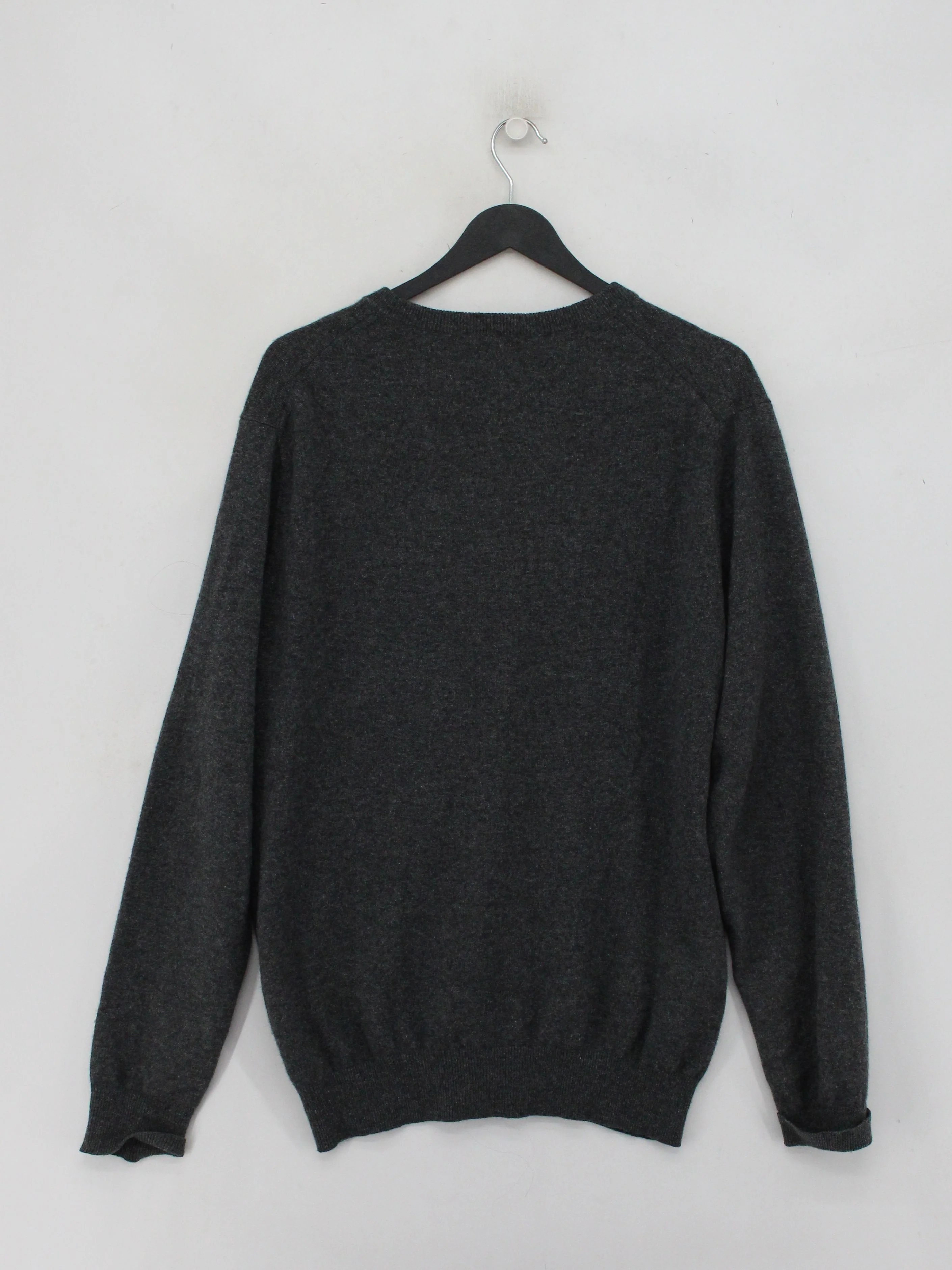 Pure Collection Men's Jumper M Grey 100% Cashmere V-Neck Pullover - Image 2