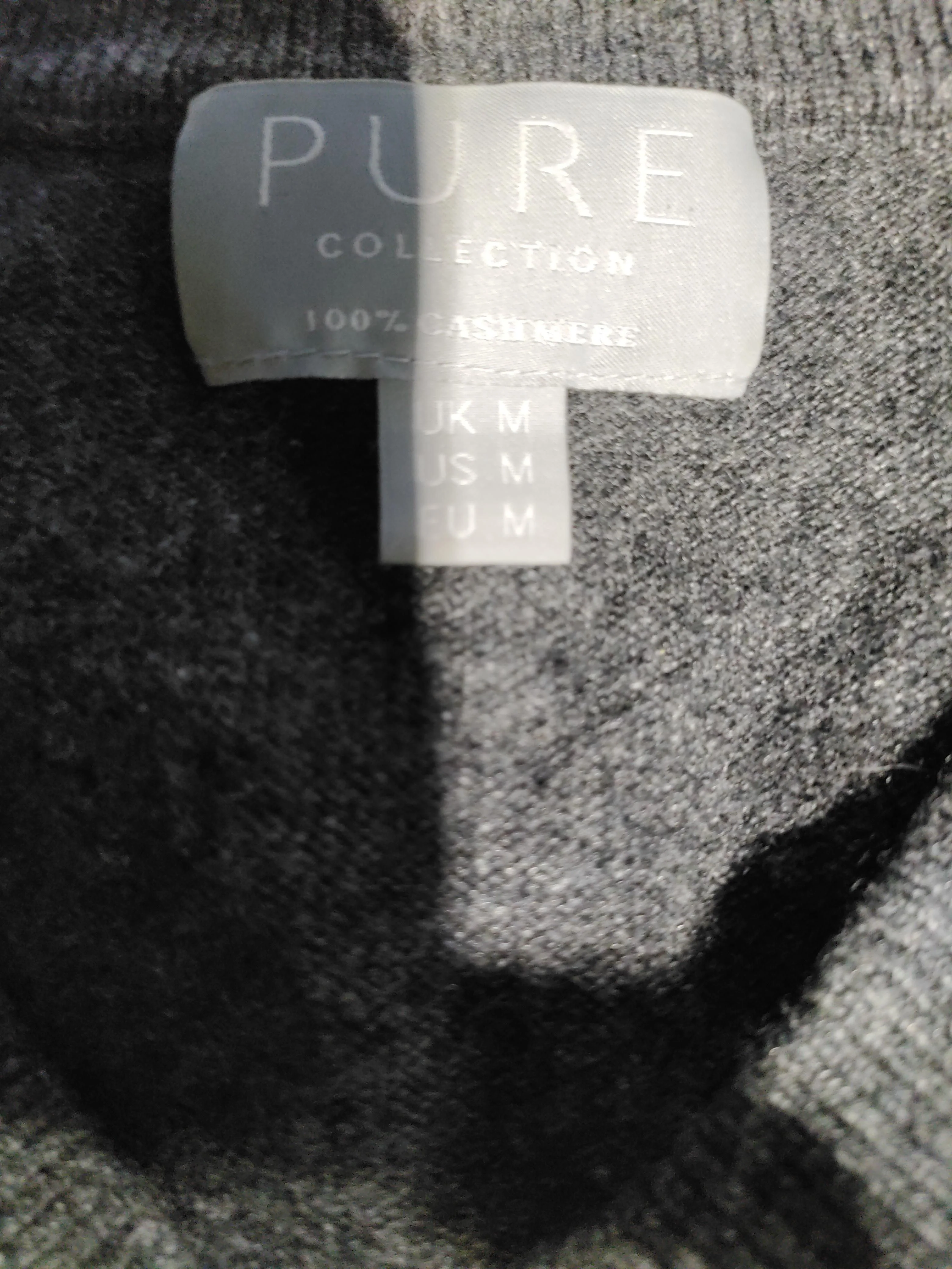 Pure Collection Men's Jumper M Grey 100% Cashmere V-Neck Pullover - Image 6
