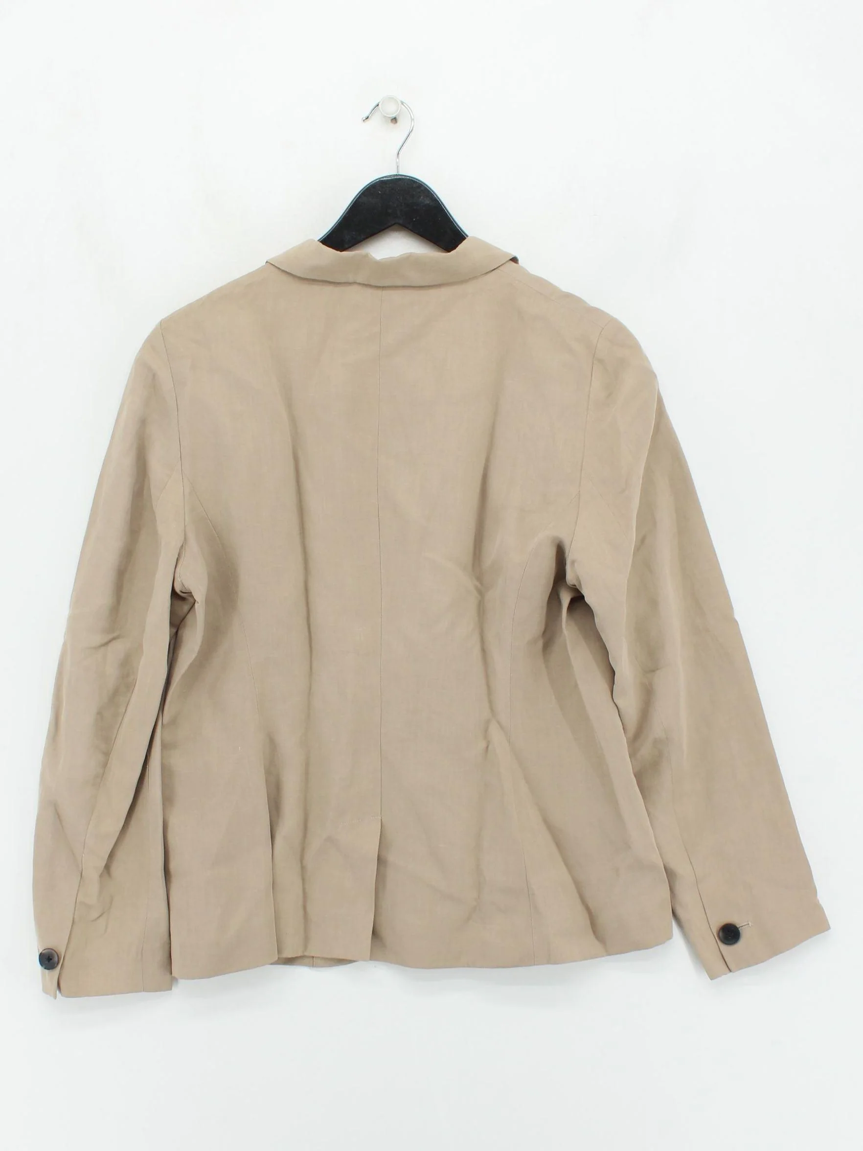 Pure Collection Women's Blazer UK 16 Tan Silk with Linen, Acetate Overcoat - Image 2