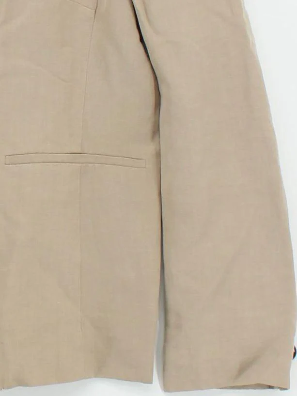 Pure Collection Women's Blazer UK 16 Tan Silk with Linen, Acetate Overcoat - Image 4