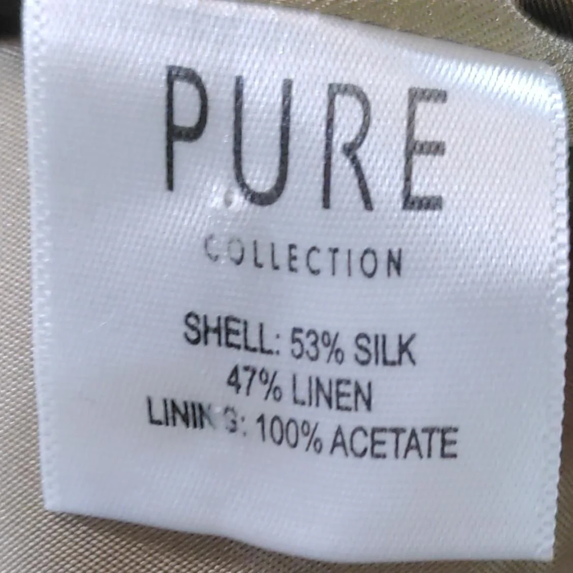 Pure Collection Women's Blazer UK 16 Tan Silk with Linen, Acetate Overcoat - Image 6