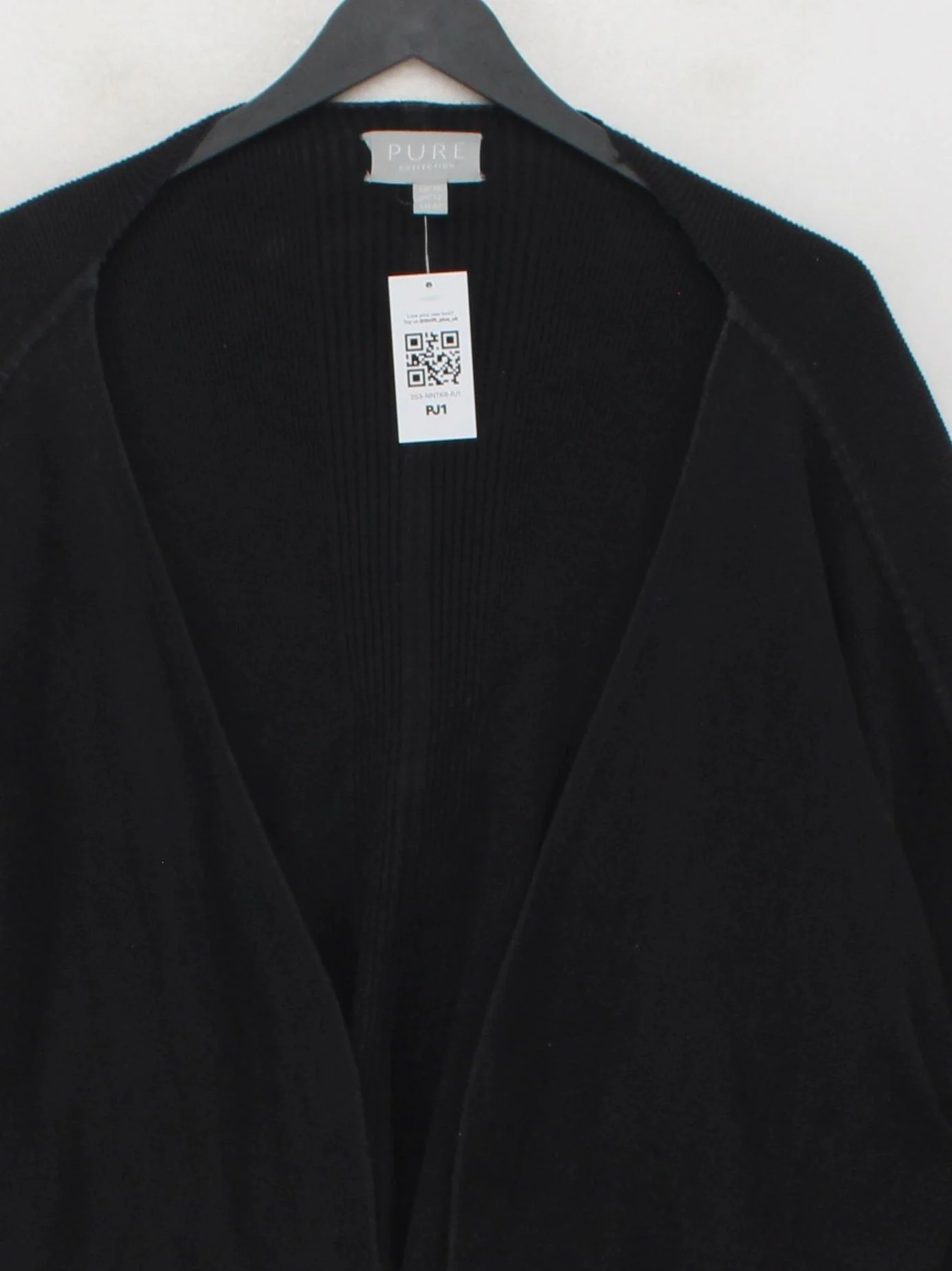 Pure Collection Women's Cardigan L Black 100% Cotton V-Neck Cardigan - Image 3