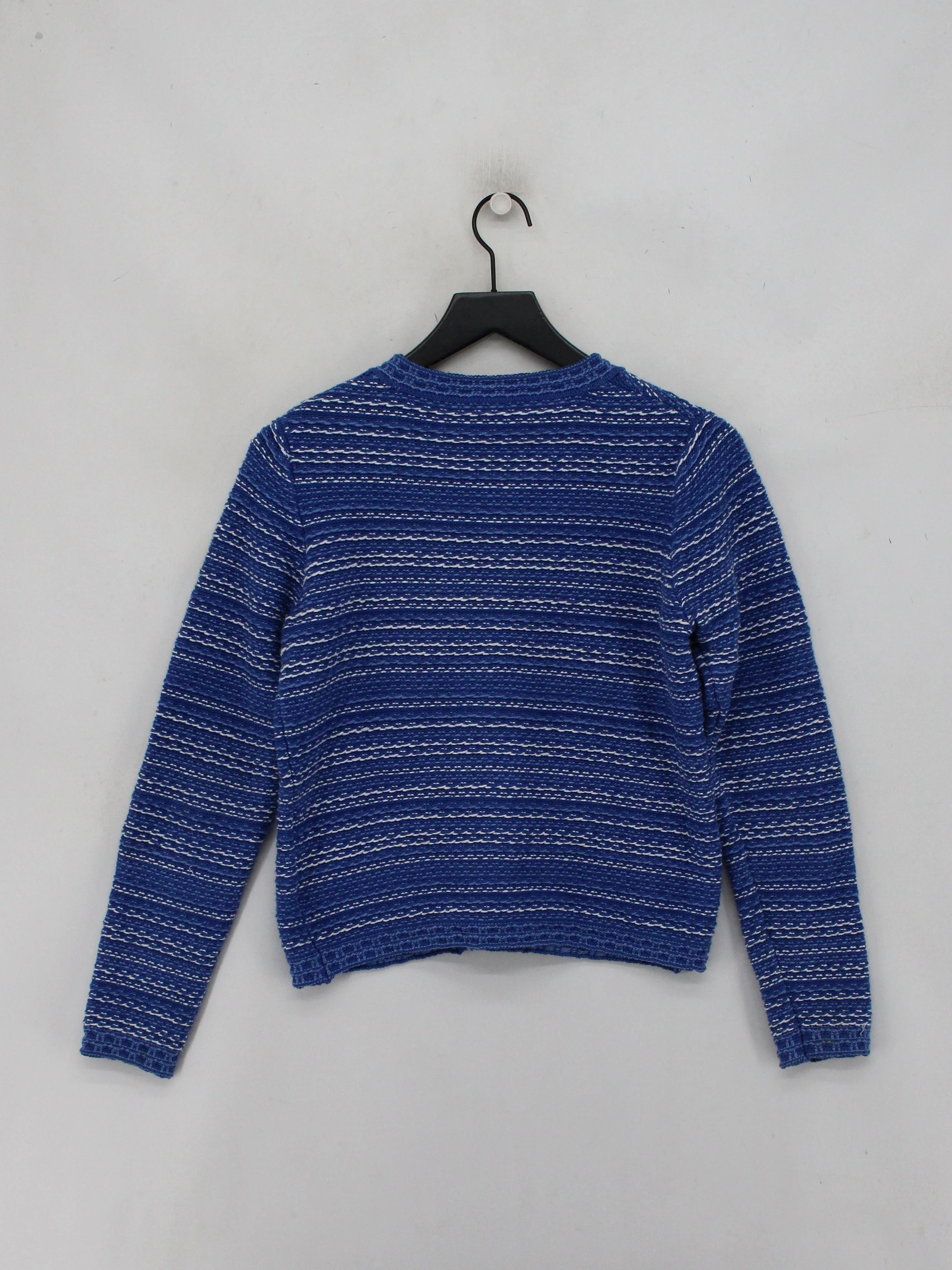 Pure Collection Women's Cardigan M Blue 100% Cotton Round Neck Cardigan - Image 2