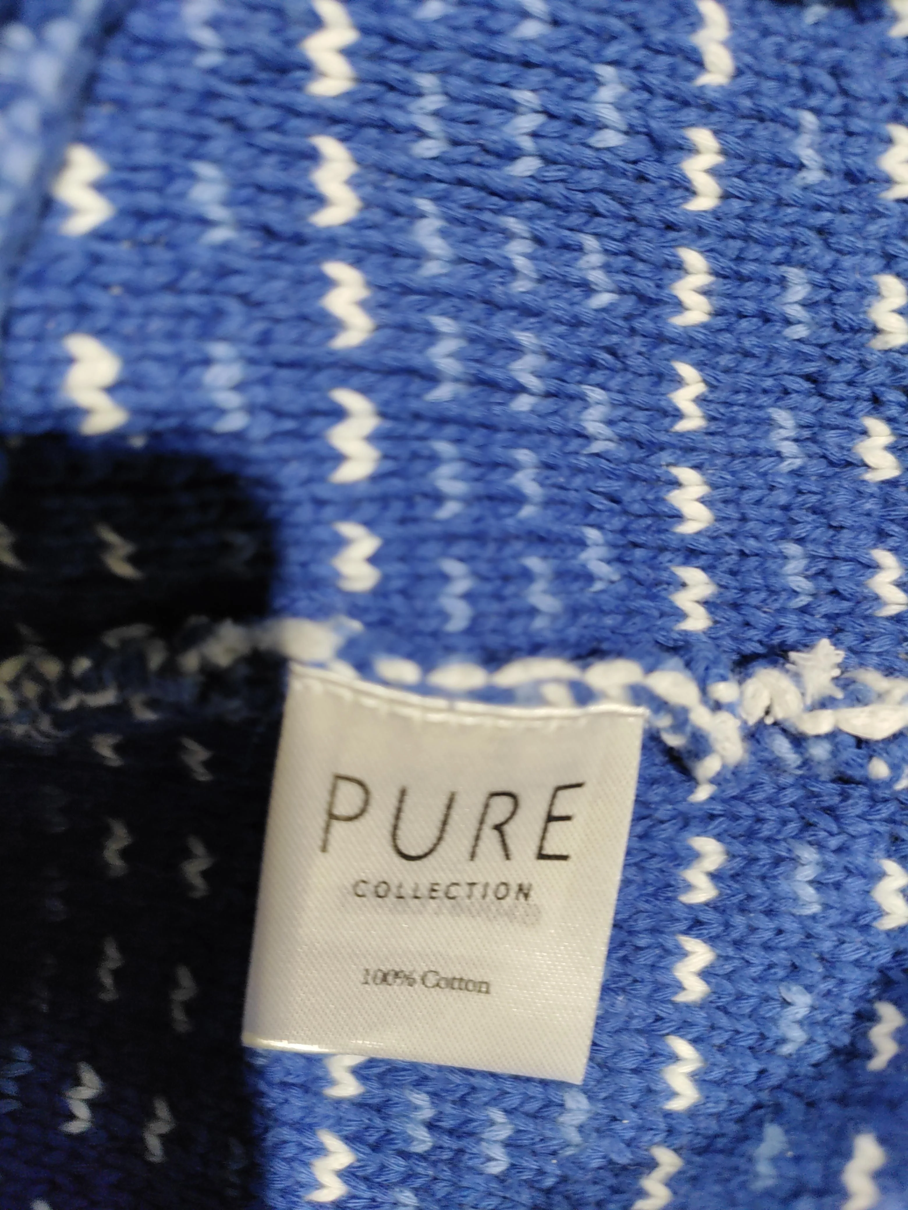 Pure Collection Women's Cardigan M Blue 100% Cotton Round Neck Cardigan - Image 6