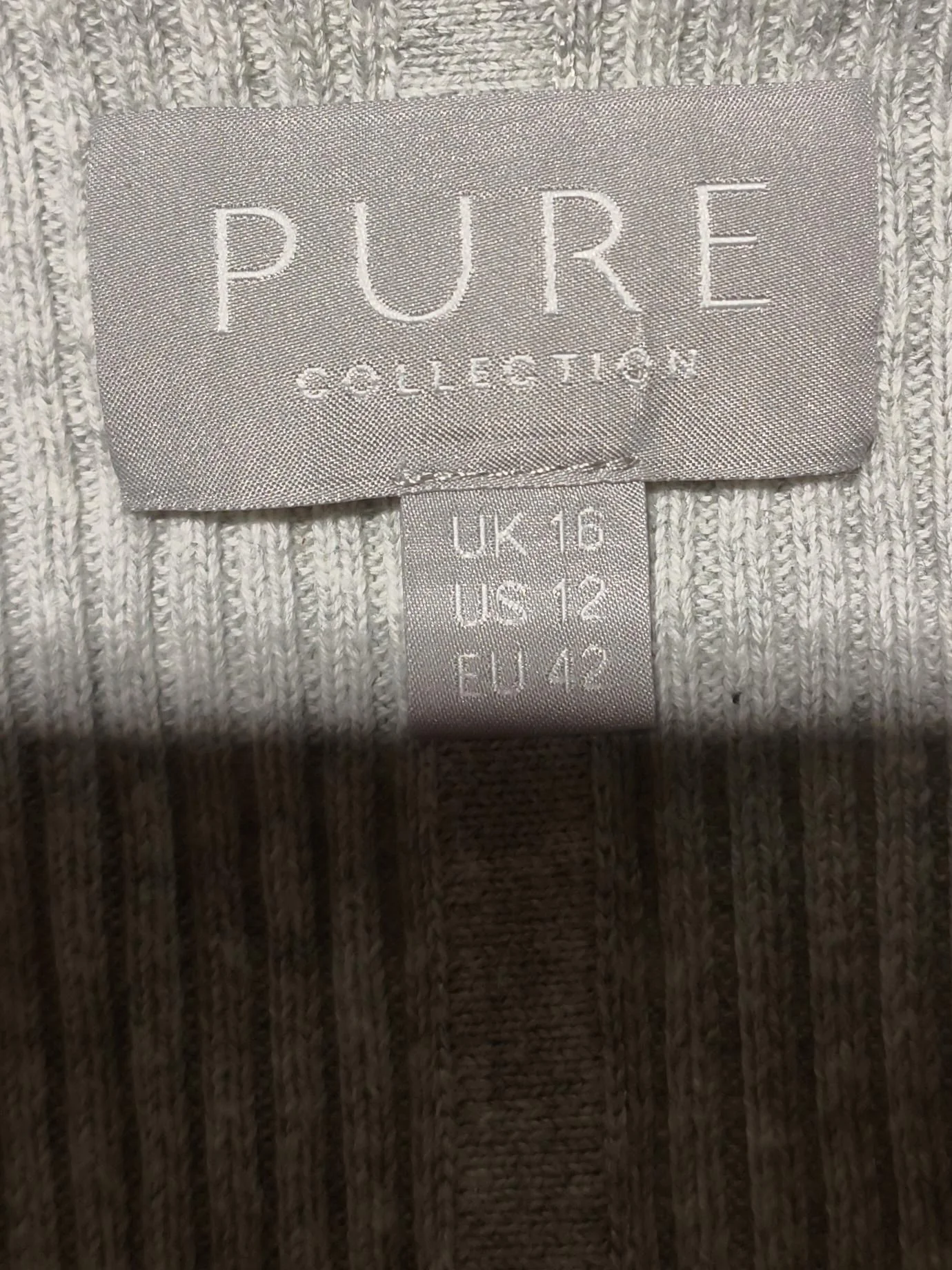 Pure Collection Women's Cardigan UK 16 Grey 100% Cotton V-Neck Cardigan - Image 5