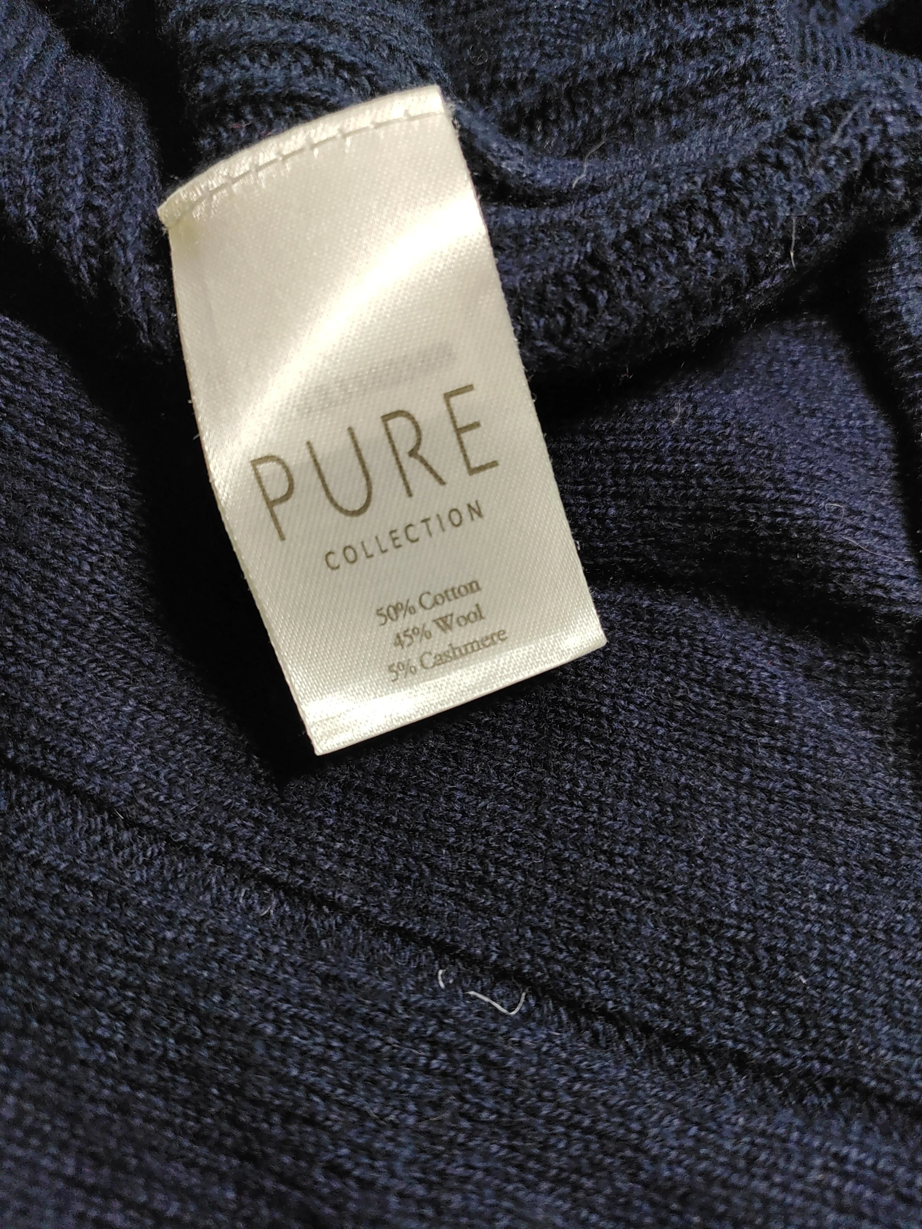 Pure Collection Women's Coat Blue Cotton with Wool, Cashmere Overcoat - Image 6
