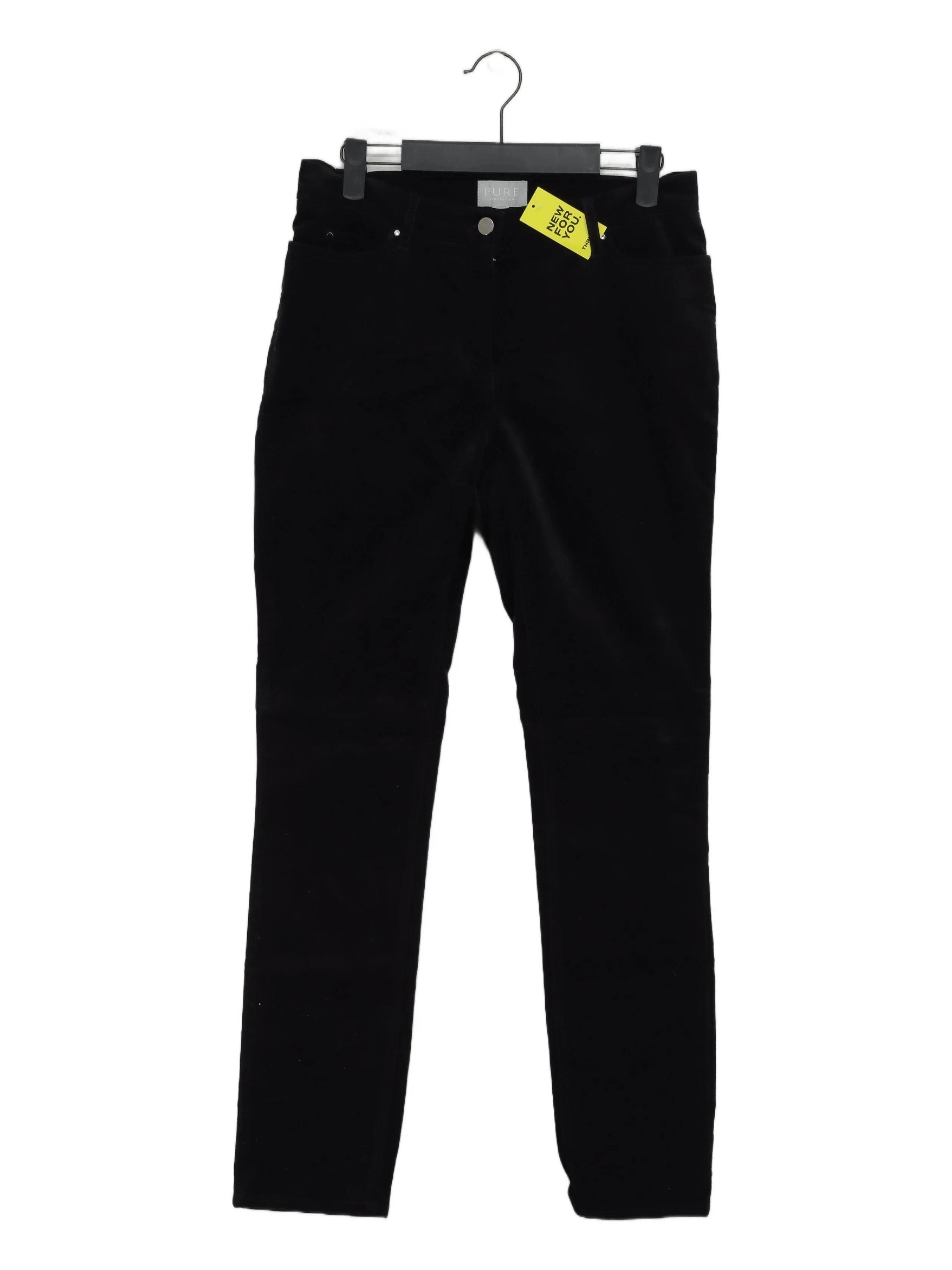 Pure Collection Women's Jeans UK 10 Black Cotton with Elastane Straight