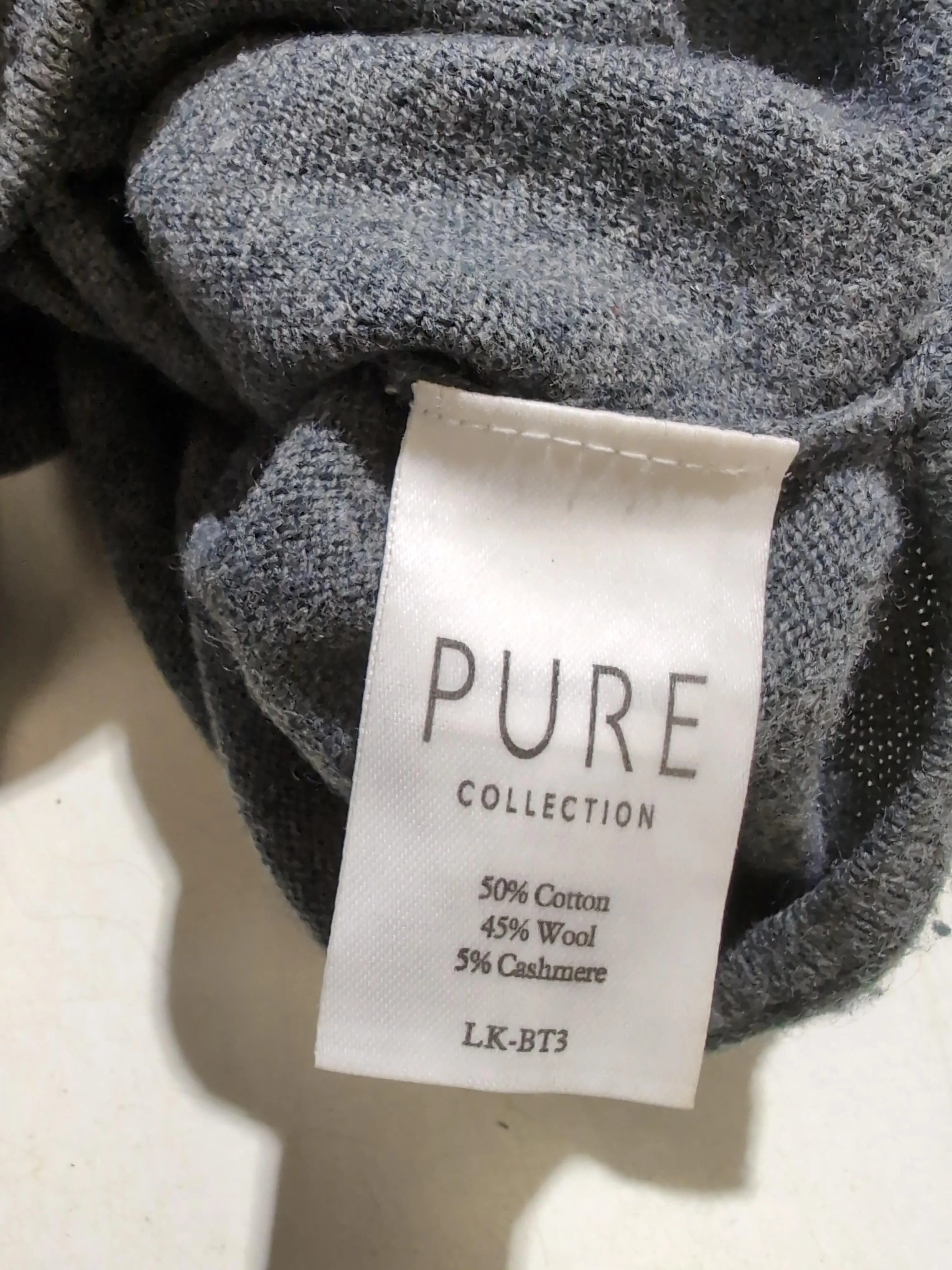 Pure Collection Women's Jumper UK 12 Grey Cotton with Wool, Cashmere Pullover - Image 6