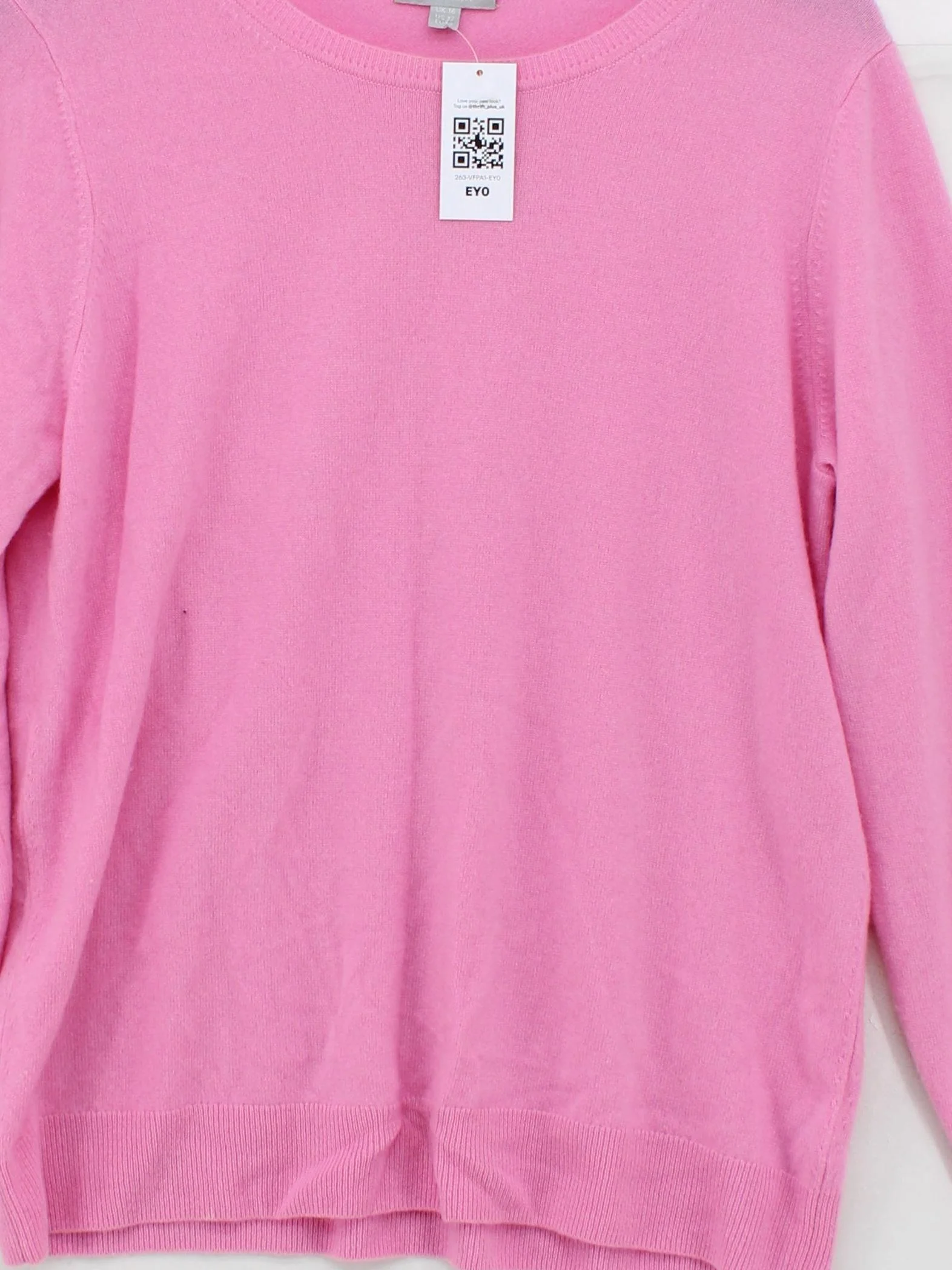 Pure Collection Women's Jumper UK 16 Pink 100% Cashmere Round Neck Pullover - Image 3