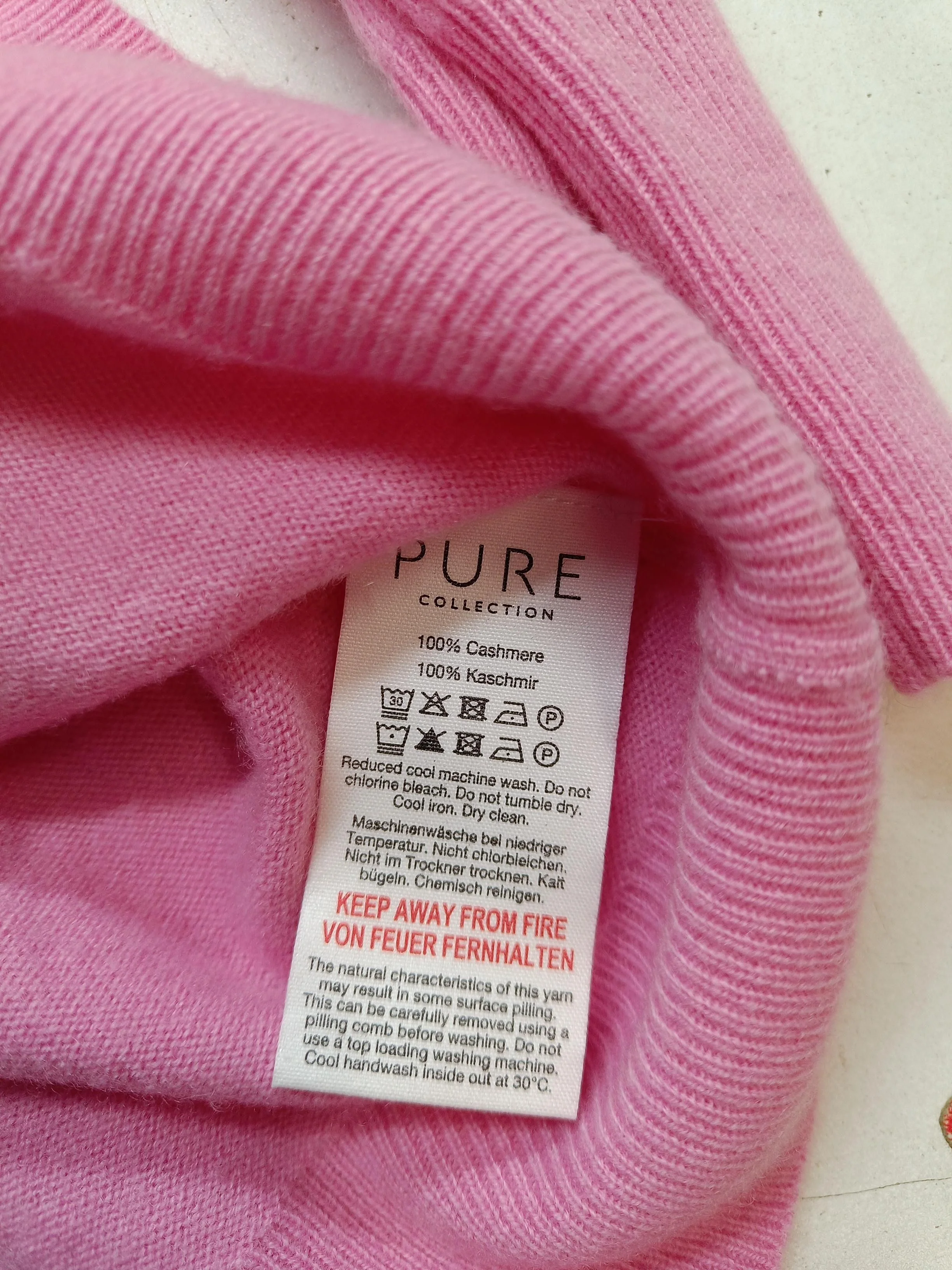Pure Collection Women's Jumper UK 16 Pink 100% Cashmere Round Neck Pullover - Image 6