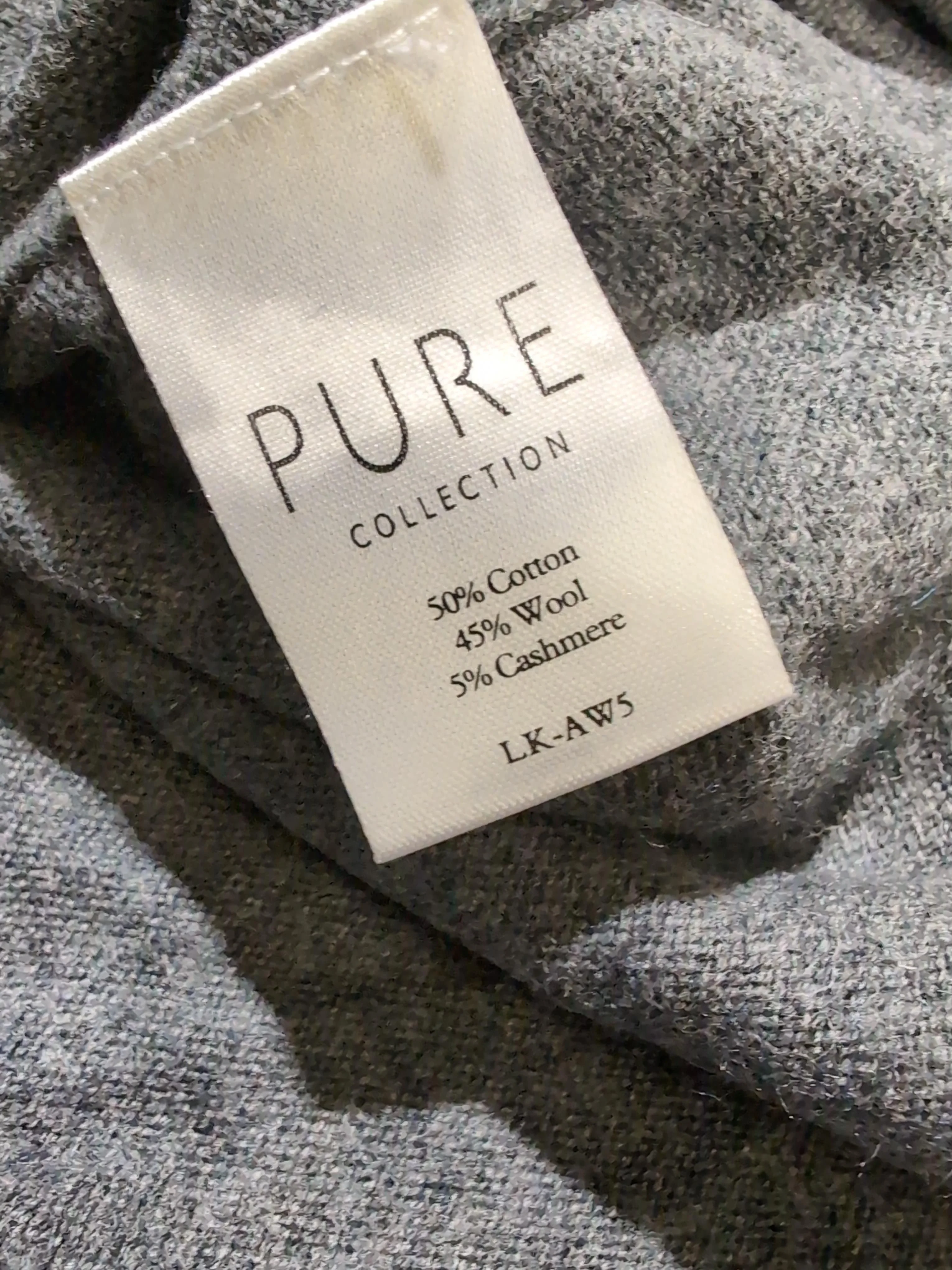 Pure Collection Women's Midi Skirt M Grey Cotton with Wool, Cashmere Midi Wrap - Image 6