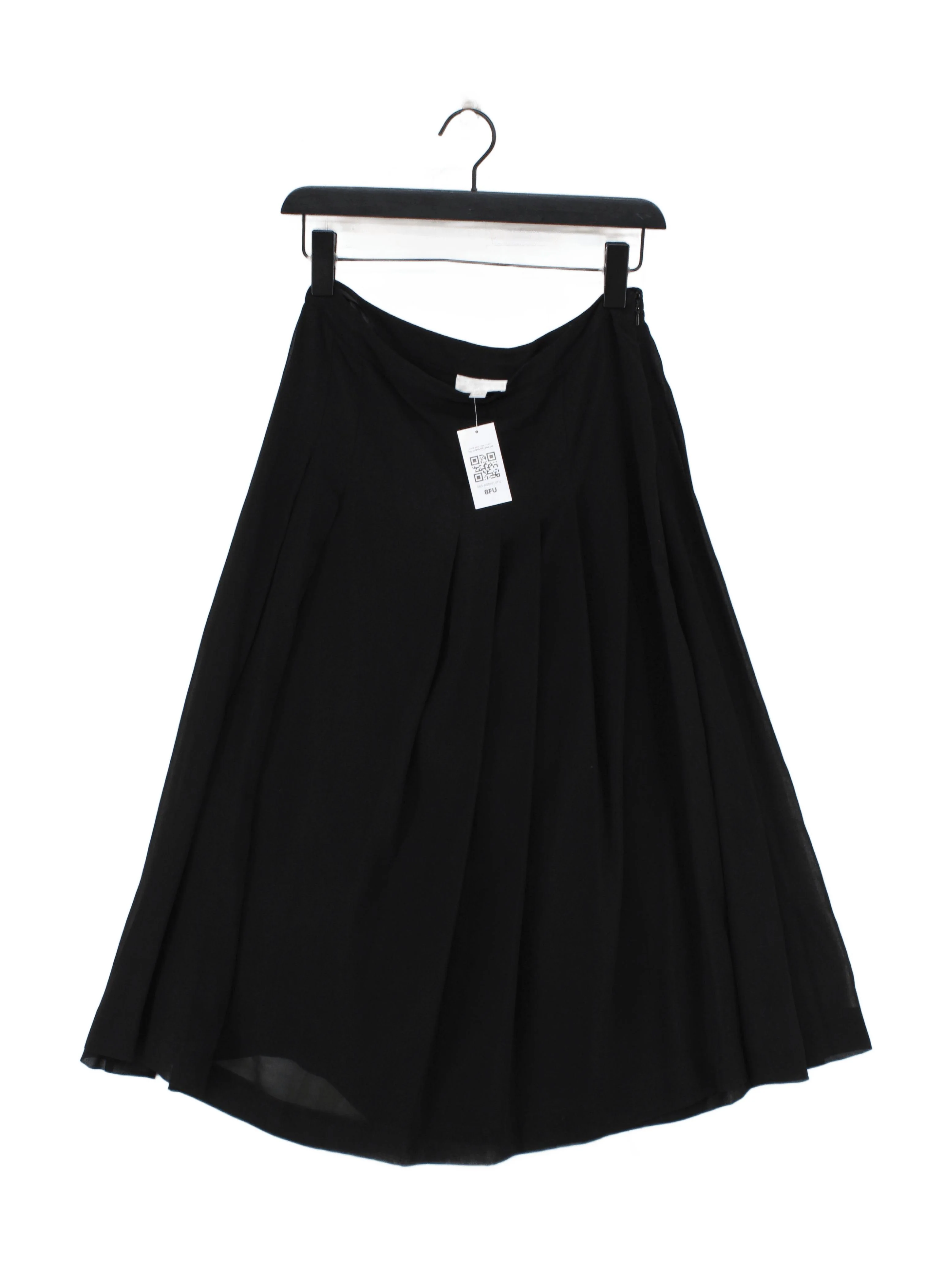 Pure Collection Women's Midi Skirt UK 10 Black 100% Other Midi Pleated
